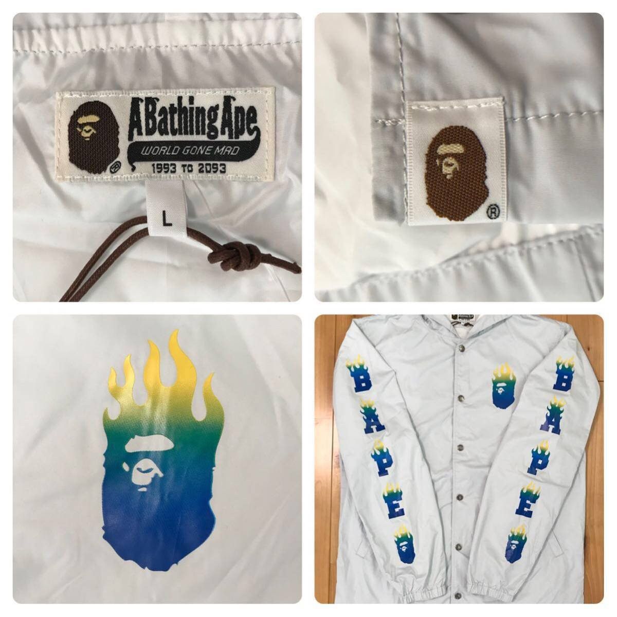 Bape BAPE FLAME fire logo hoodie jacket a bathing ape Size US L / EU 52-54 / 3 - 8 Thumbnail
