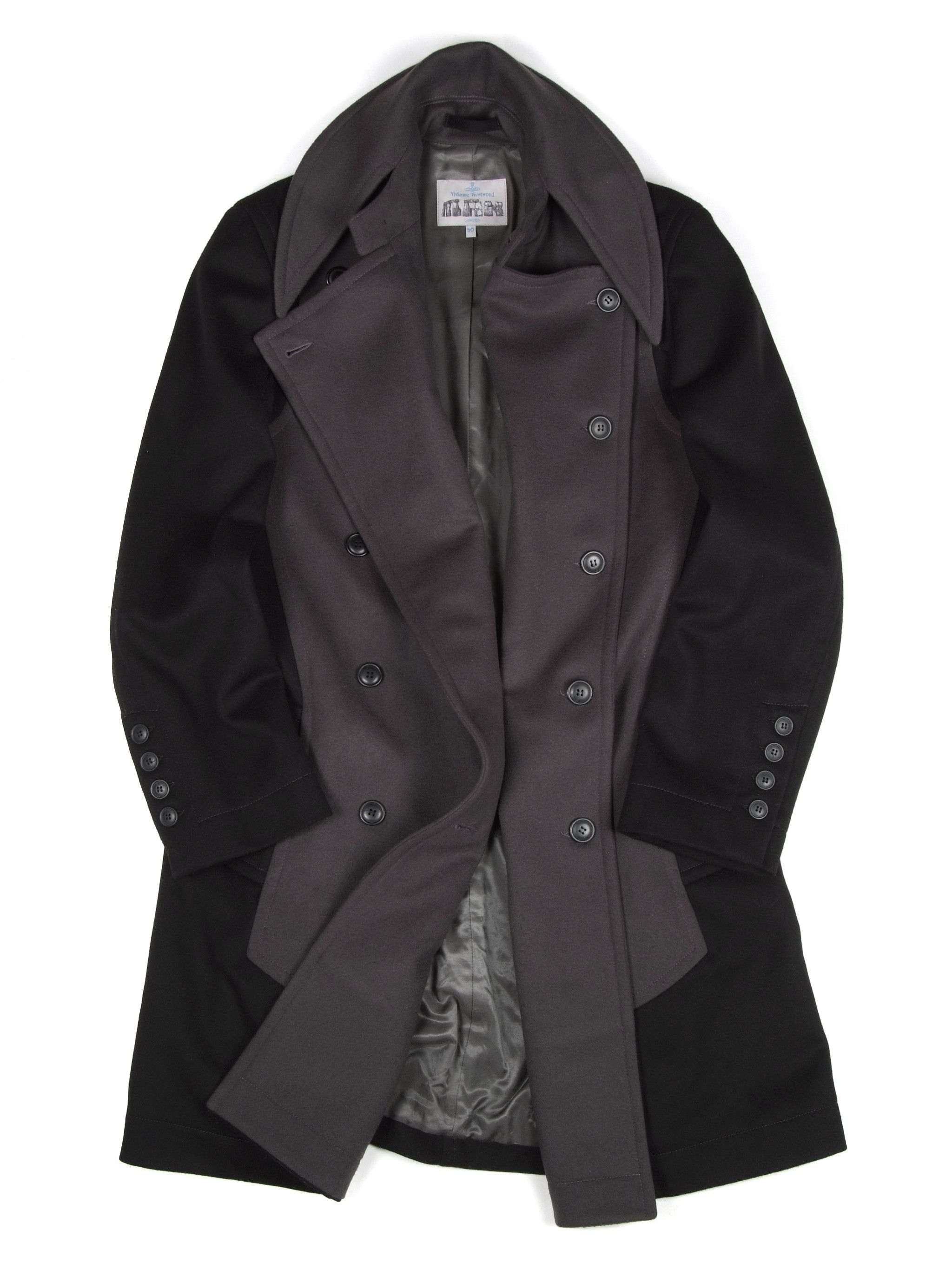 Malcolm McLaren Vintage Vivienne Westwood Archive Double Breasted Overcoat Size US L / EU 52-54 / 3 - 3 Thumbnail