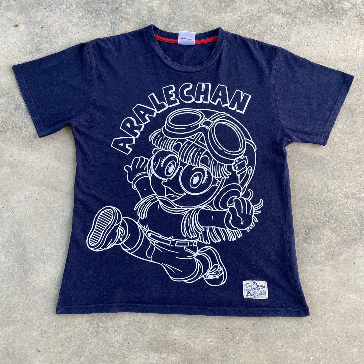 image of Movie x Vintage Anime Dr. Slump Arale Chan Over Print T-Shirt in Blue, Men's (Size Medium)
