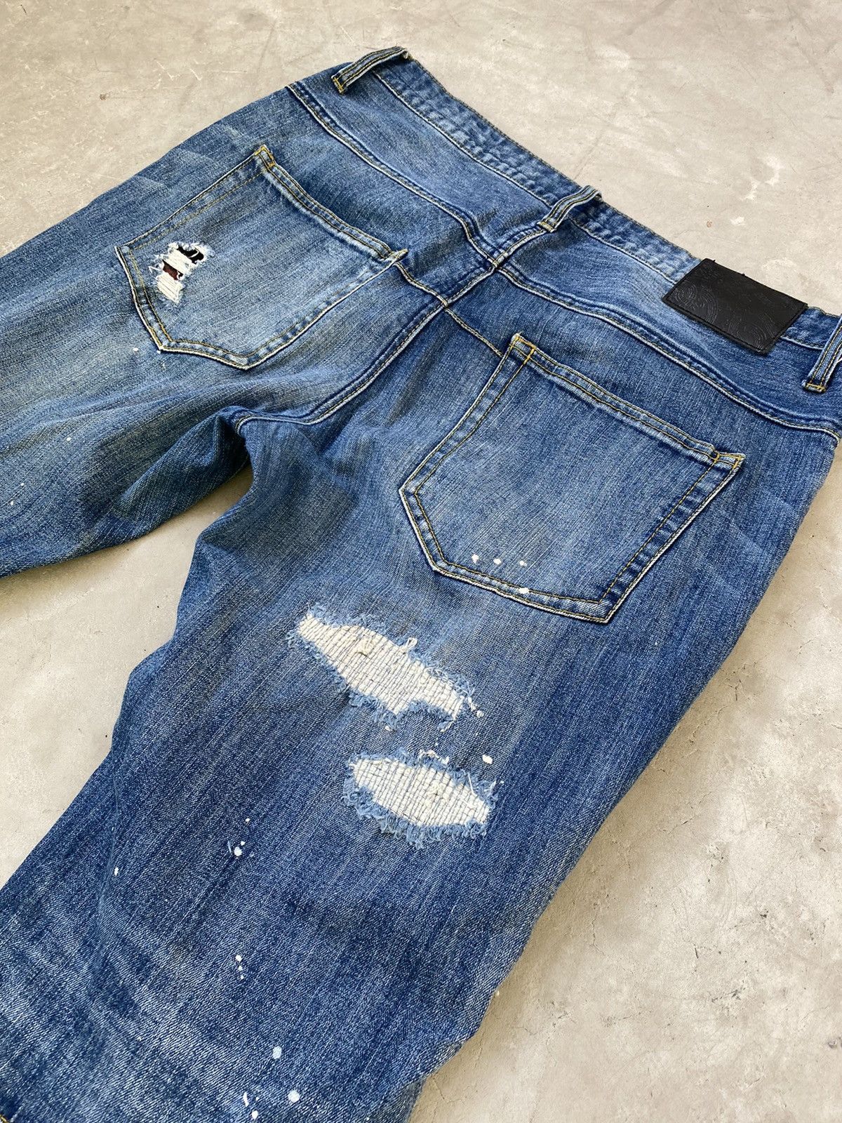 Number (N)ine Number (N)ine Repaired Blue Denims Size US 31 - 9 Thumbnail