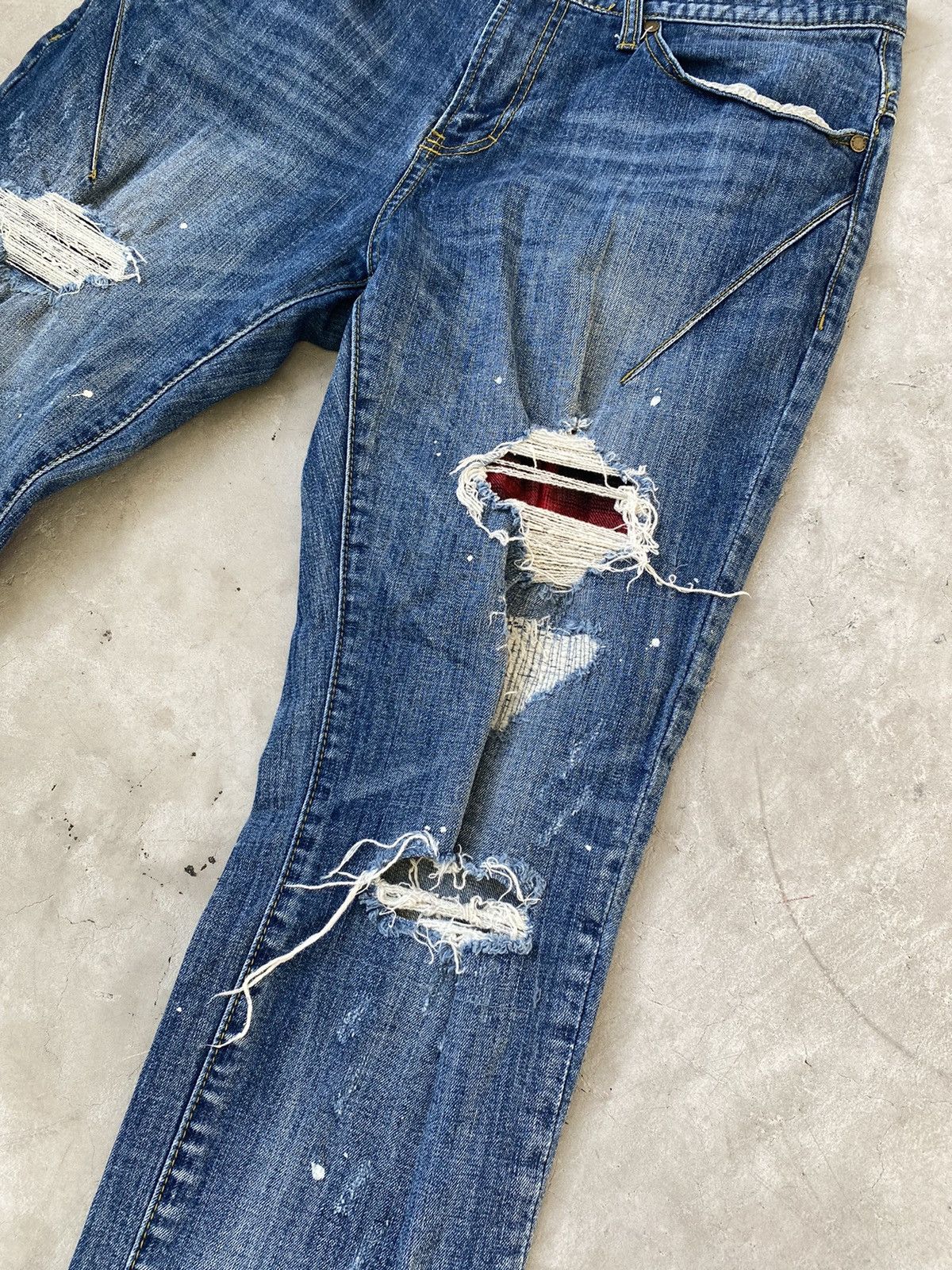 Number (N)ine Number (N)ine Repaired Blue Denims Size US 31 - 3 Thumbnail