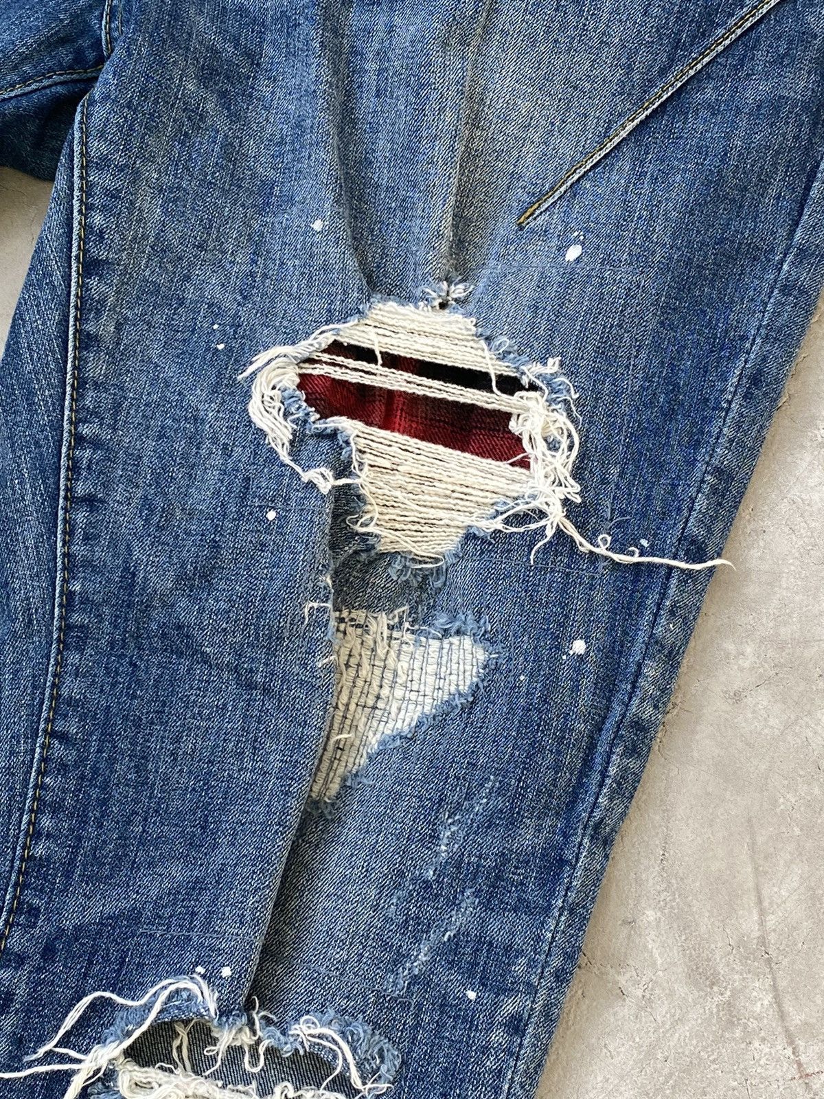 Number (N)ine Number (N)ine Repaired Blue Denims Size US 31 - 4 Thumbnail