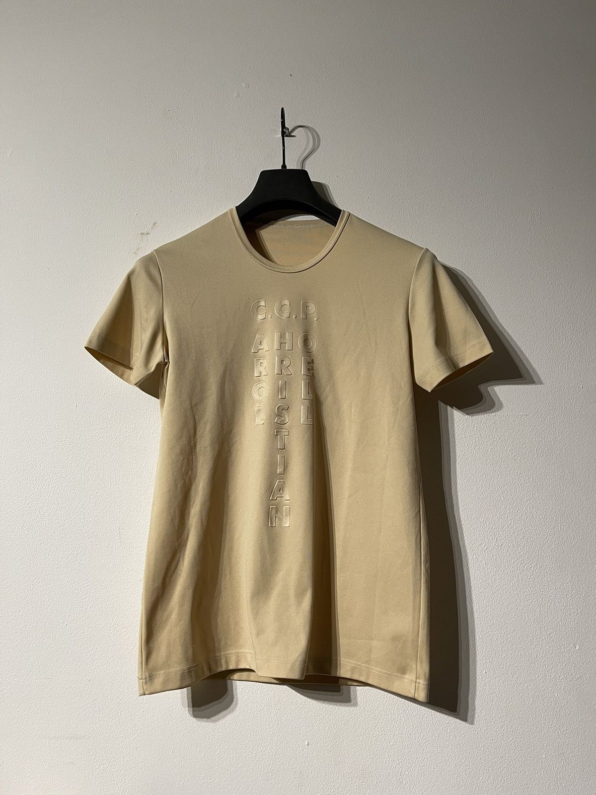 Pre-owned Carol Christian Poell Archive Embossed Logo Tee In Beige