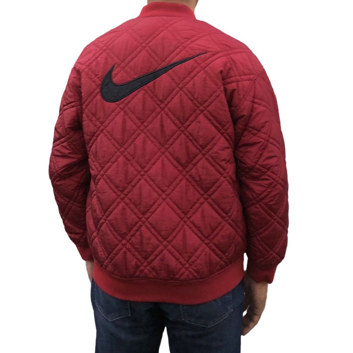Vintage 🔥Vintage 90s Big Swoosh Reversible Bomber Jacket Size US S / EU 44-46 / 1 - 6 Thumbnail
