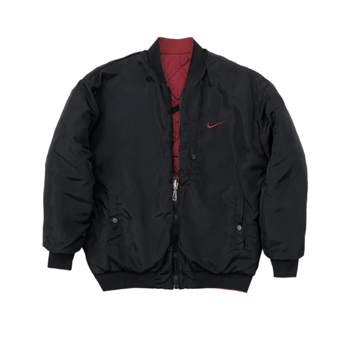 Vintage 🔥Vintage 90s Big Swoosh Reversible Bomber Jacket Size US S / EU 44-46 / 1 - 17 Thumbnail