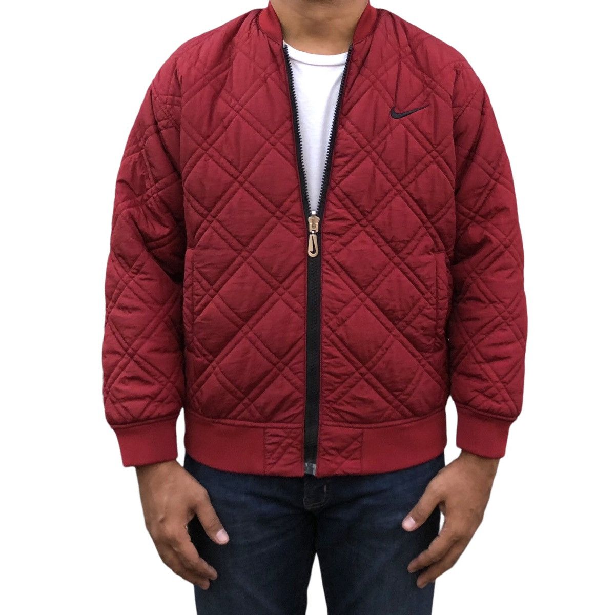 Vintage 🔥Vintage 90s Big Swoosh Reversible Bomber Jacket Size US S / EU 44-46 / 1 - 5 Thumbnail