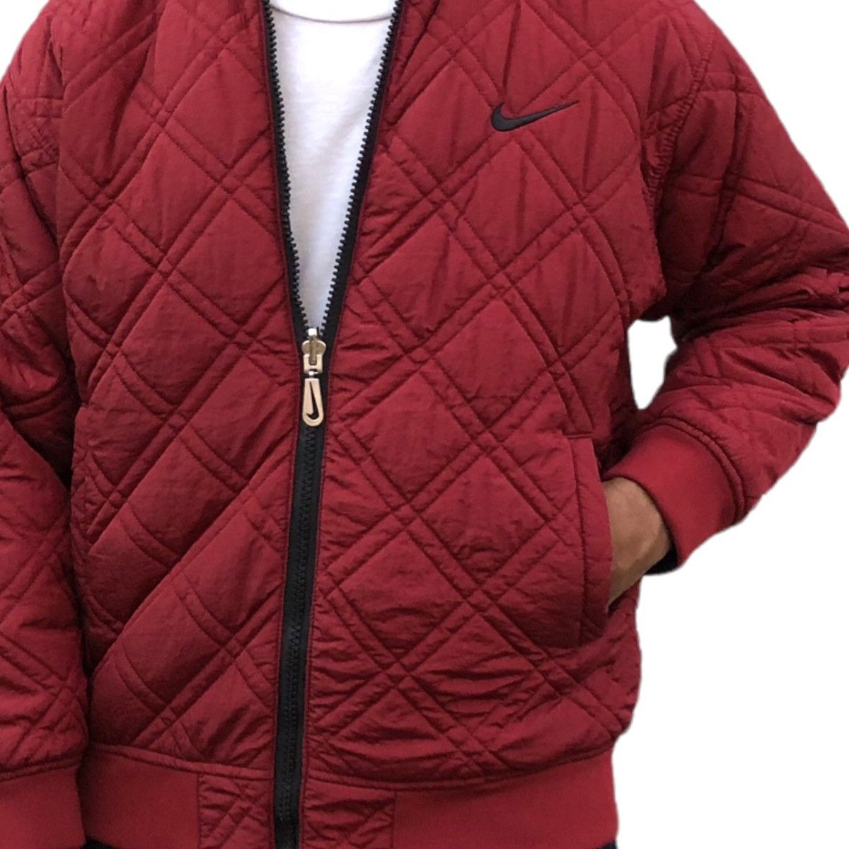 Vintage 🔥Vintage 90s Big Swoosh Reversible Bomber Jacket Size US S / EU 44-46 / 1 - 4 Thumbnail