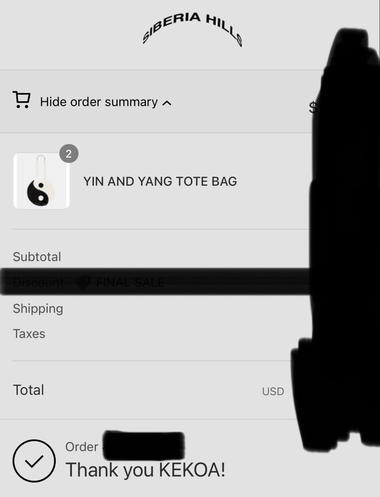 Siberia Hills LAST DROP EVER EVER Siberia Hills Yin & Yang Tote Bag Size ONE SIZE - 7 Thumbnail