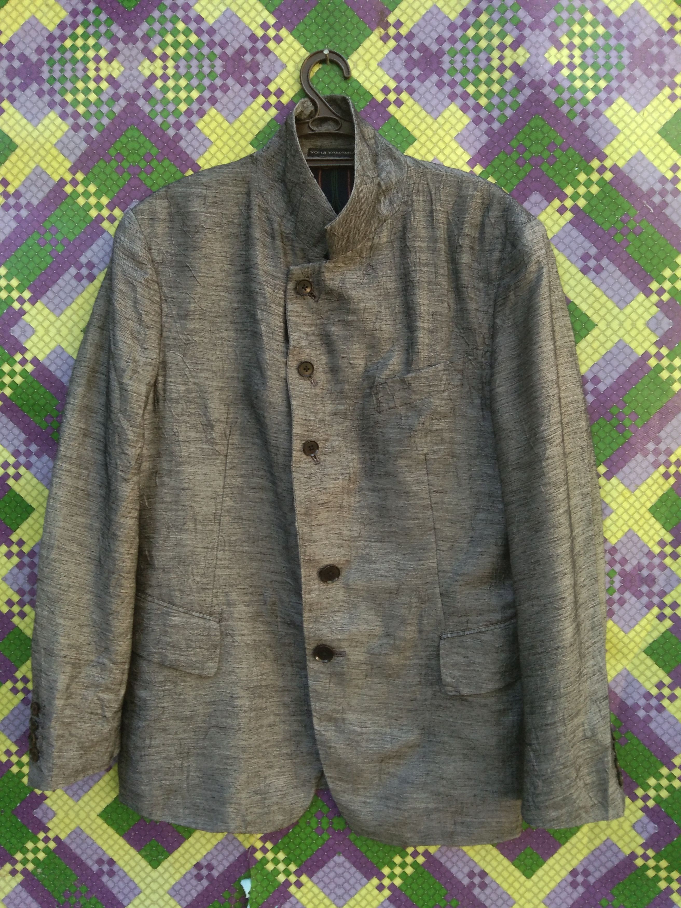 Designer × Yohji Yamamoto YOHJI YAMAMOTO WRINKLES DESIGN RAYON BLAZER JACKET Size US M / EU 48-50 / 2 - 2 Thumbnail