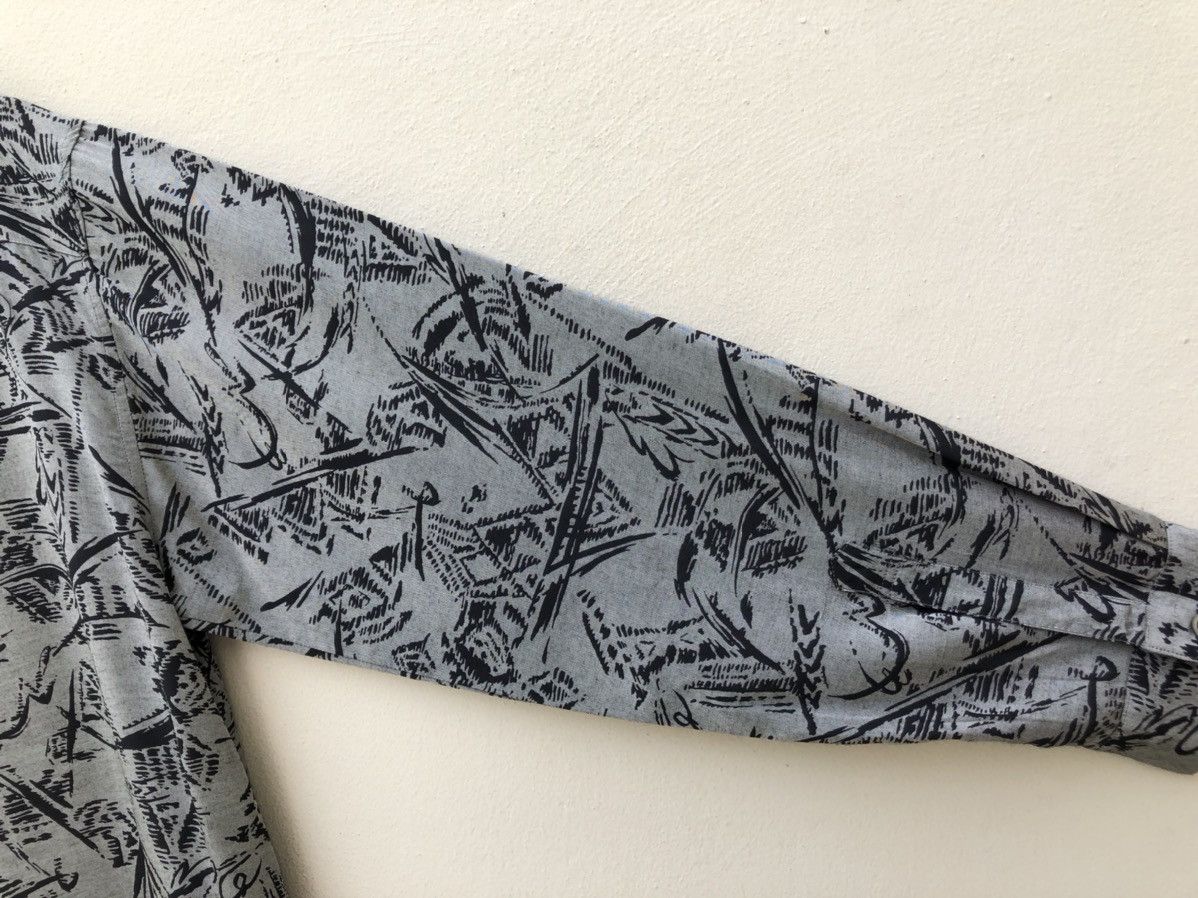 Other Vintage 90s ZYME Japan Silky Rayon Abstract LS Grey Shirt Size US L / EU 52-54 / 3 - 16 Thumbnail