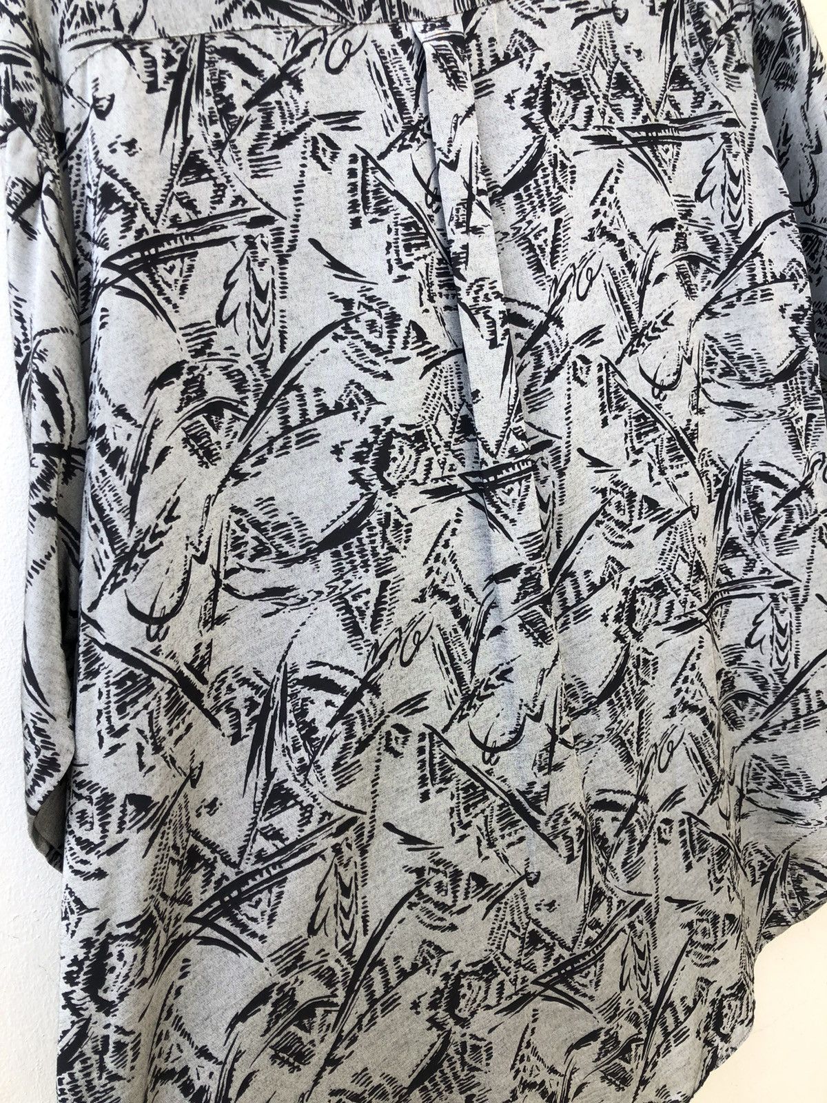 Other Vintage 90s ZYME Japan Silky Rayon Abstract LS Grey Shirt Size US L / EU 52-54 / 3 - 21 Thumbnail