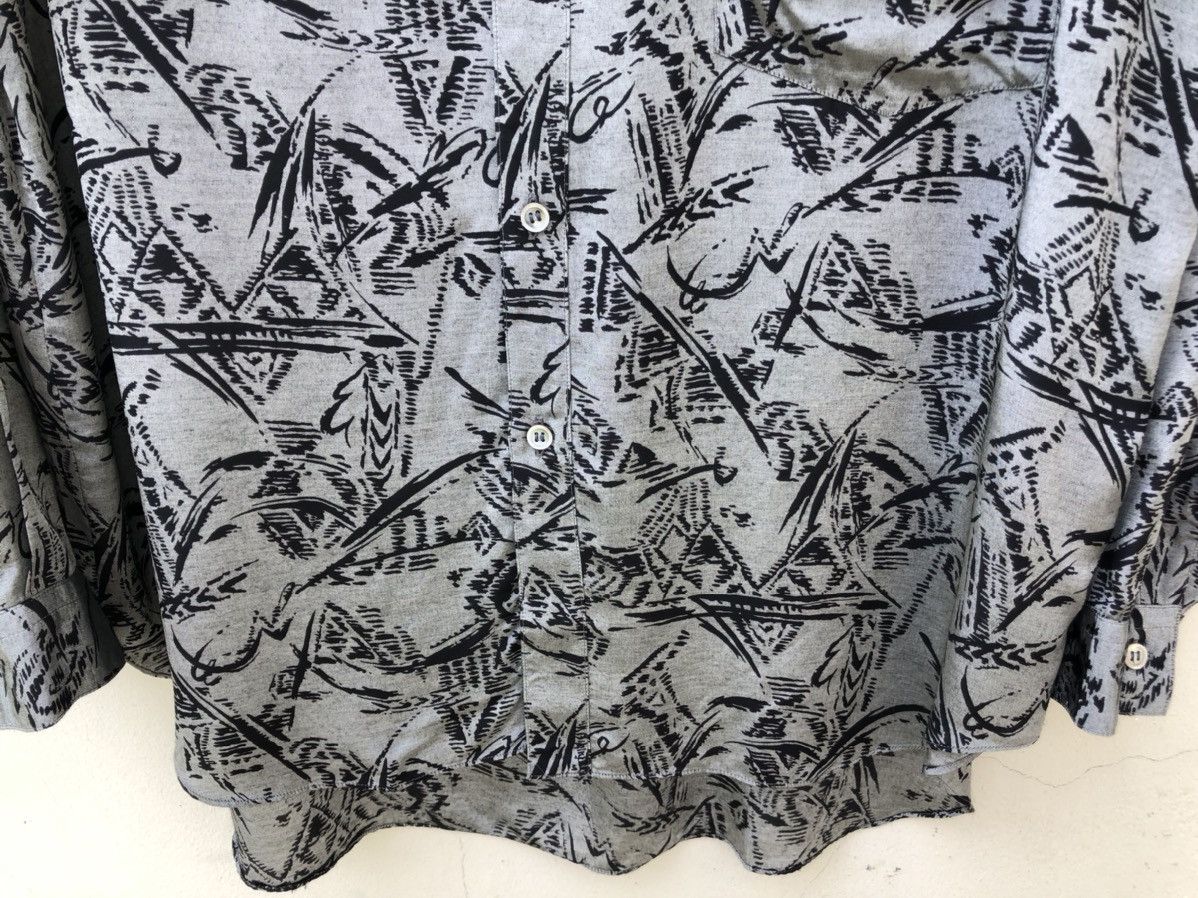 Other Vintage 90s ZYME Japan Silky Rayon Abstract LS Grey Shirt Size US L / EU 52-54 / 3 - 12 Thumbnail