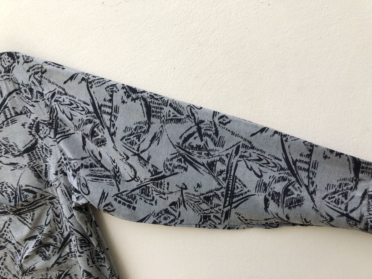 Other Vintage 90s ZYME Japan Silky Rayon Abstract LS Grey Shirt Size US L / EU 52-54 / 3 - 9 Thumbnail