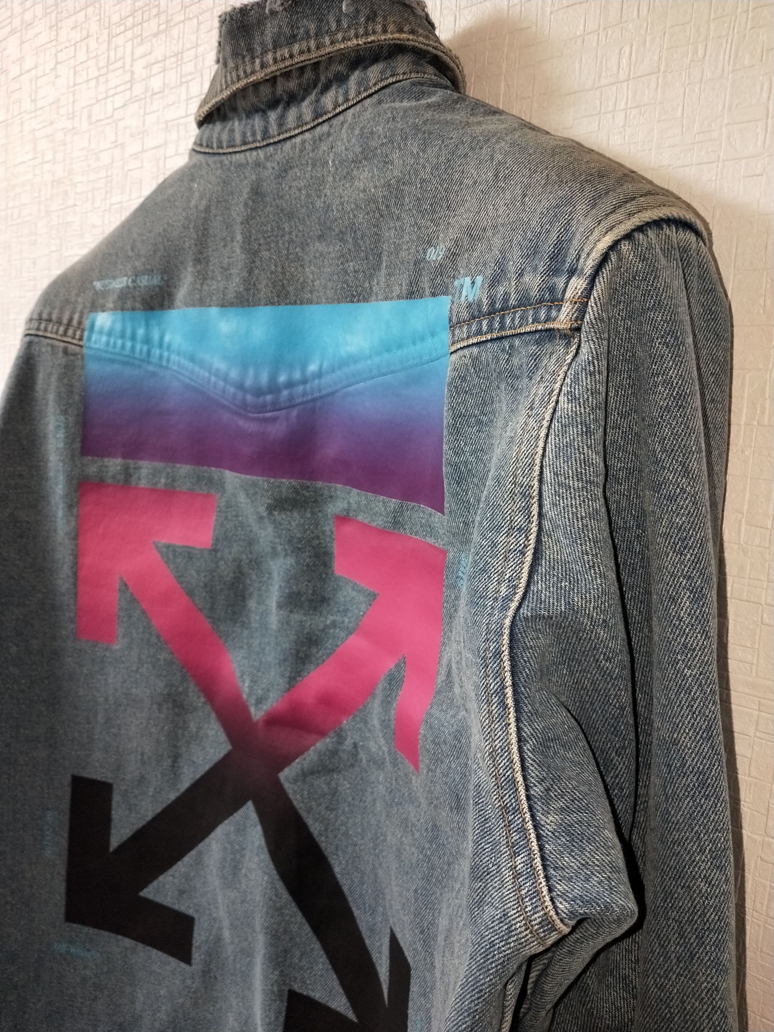 Off-White Multicolor Gradient Arrow Denim Shirt Size US M / EU 48-50 / 2 - 2 Thumbnail