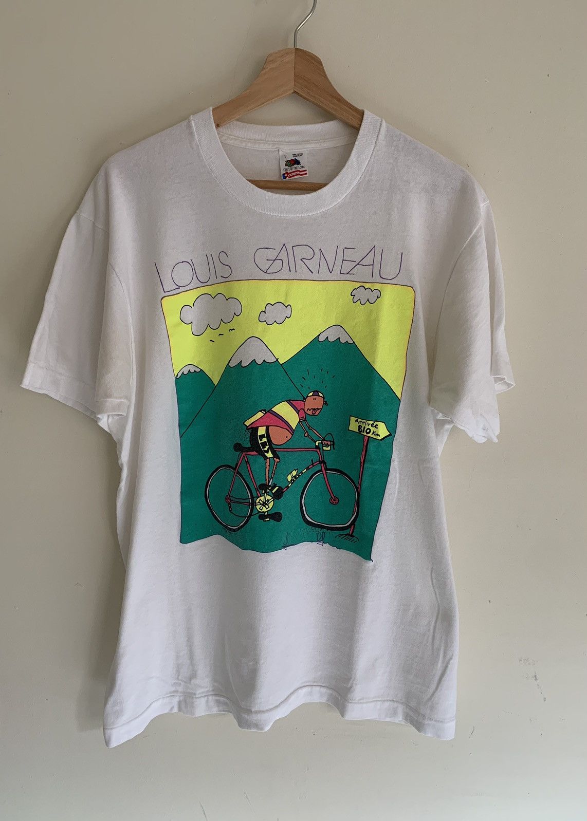 Vintage Louis Garneau bicycle tshirt ART tee retro cycling