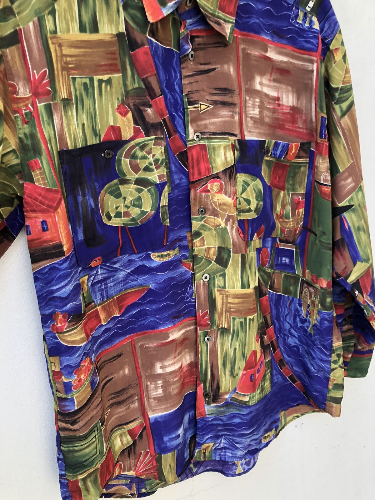 Art Comes First 90s Bagnarsi Gardino Made in Japan Abstract Art LS Shirt Size US L / EU 52-54 / 3 - 9 Thumbnail