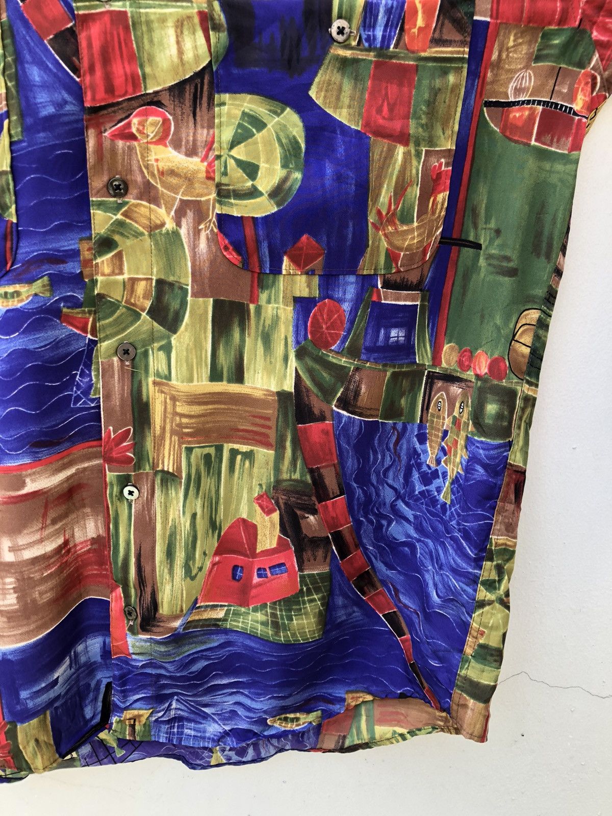 Art Comes First 90s Bagnarsi Gardino Made in Japan Abstract Art LS Shirt Size US L / EU 52-54 / 3 - 8 Thumbnail