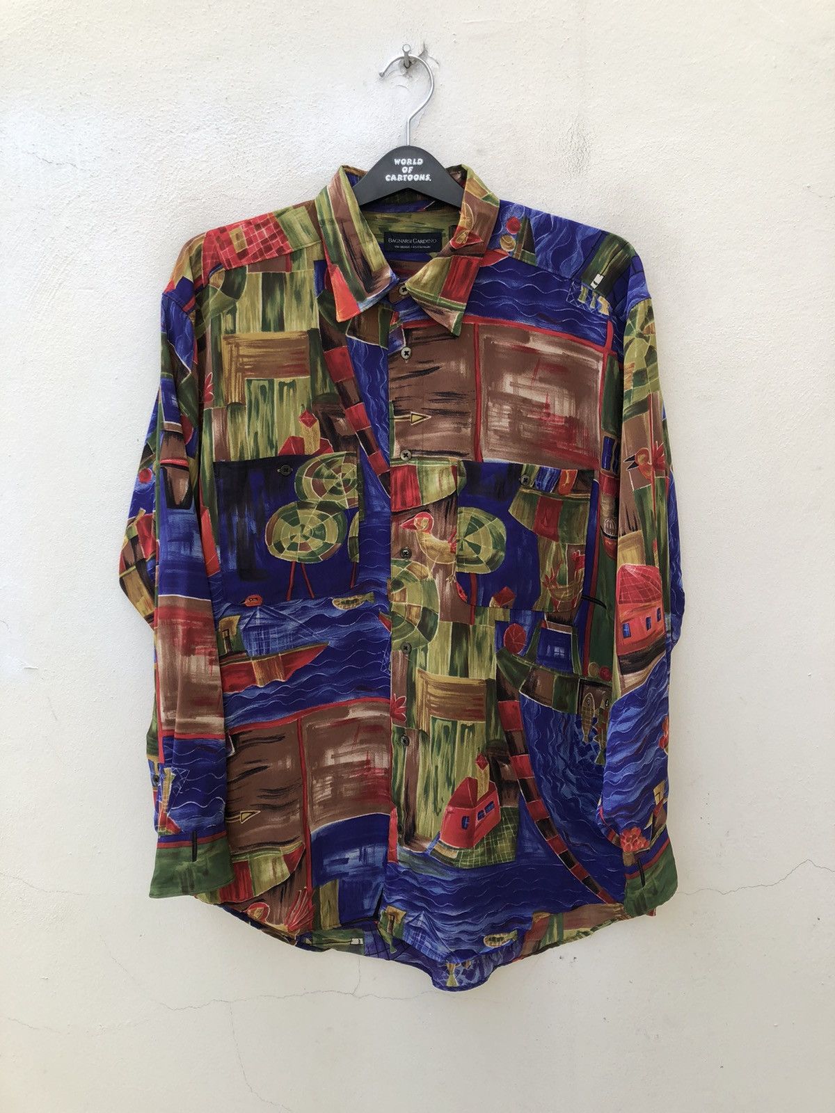 Art Comes First 90s Bagnarsi Gardino Made in Japan Abstract Art LS Shirt Size US L / EU 52-54 / 3 - 1 Thumbnail