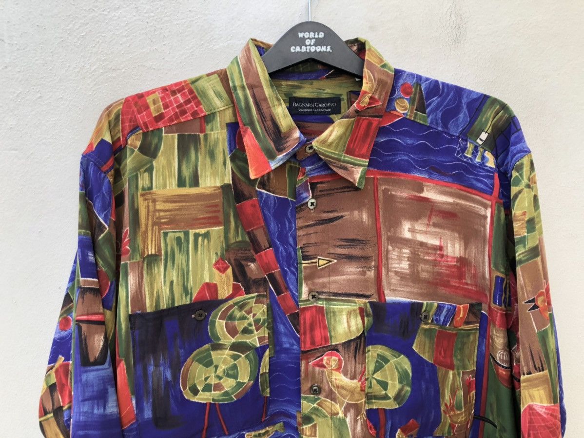 Art Comes First 90s Bagnarsi Gardino Made in Japan Abstract Art LS Shirt Size US L / EU 52-54 / 3 - 2 Thumbnail
