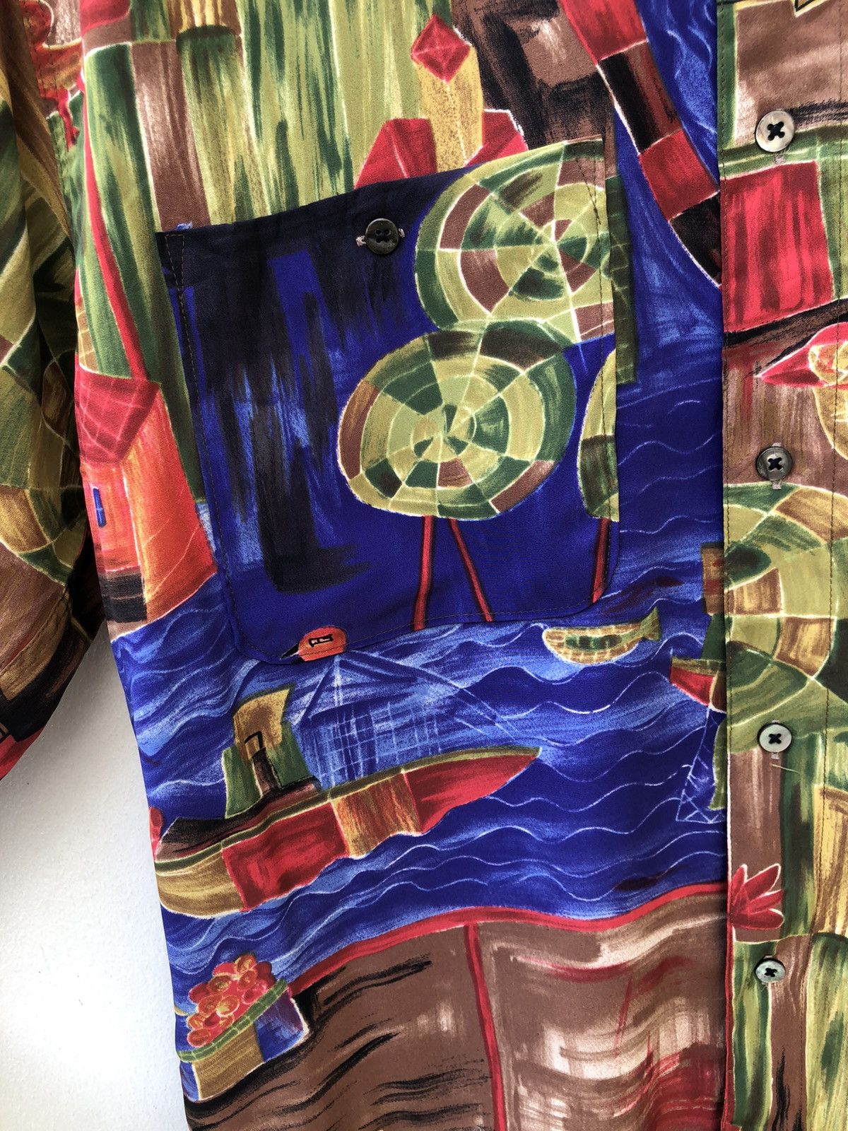 Art Comes First 90s Bagnarsi Gardino Made in Japan Abstract Art LS Shirt Size US L / EU 52-54 / 3 - 10 Thumbnail