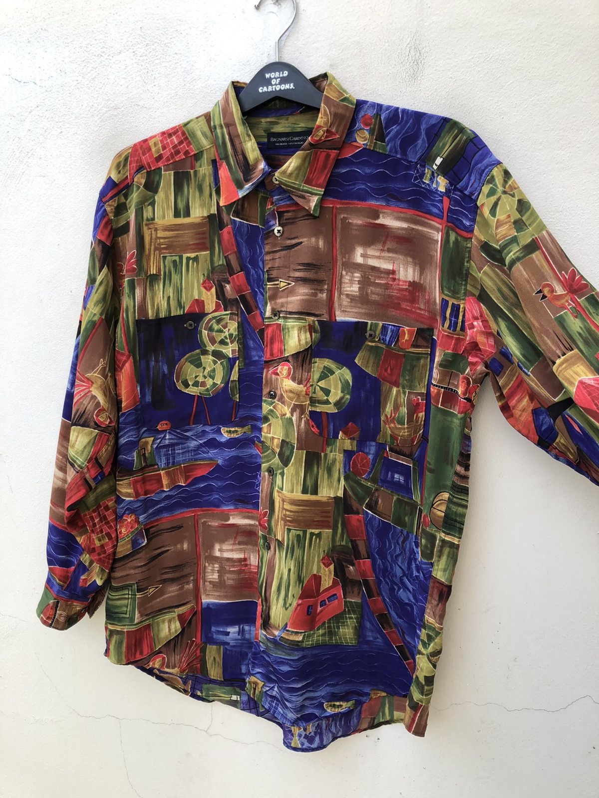Art Comes First 90s Bagnarsi Gardino Made in Japan Abstract Art LS Shirt Size US L / EU 52-54 / 3 - 7 Thumbnail
