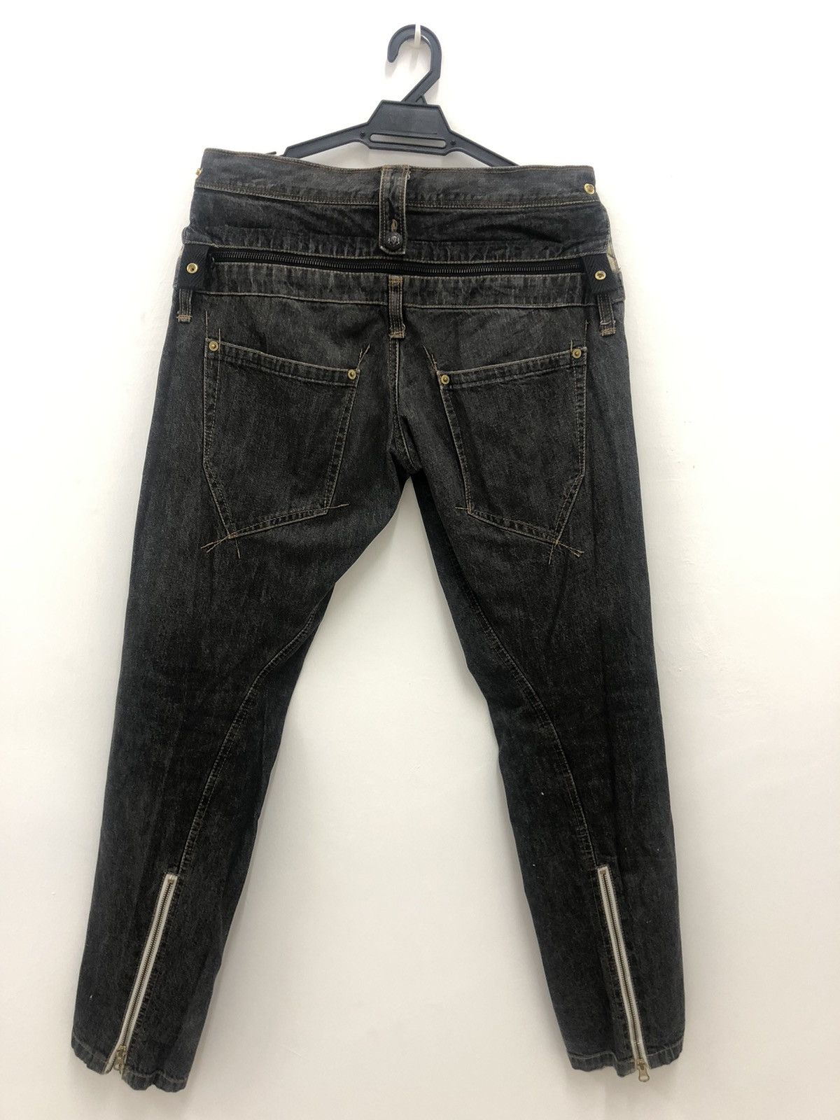 image of Vintage Ppfm Japan Punk Bondage Zipped Denim Pant in Black, Men's (Size 31)