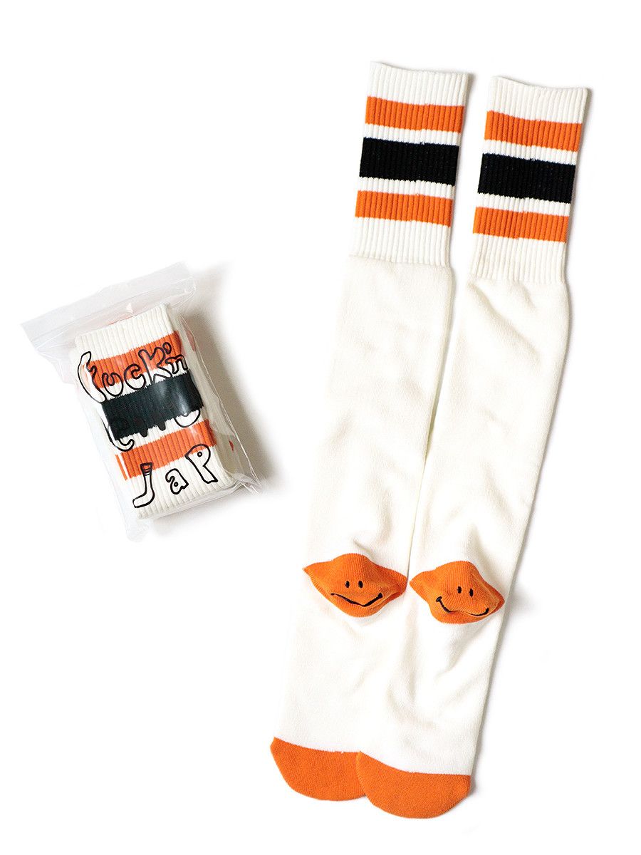 Kapital Skater Knee High Smiley Heel Socks Size ONE SIZE - 1 Thumbnail
