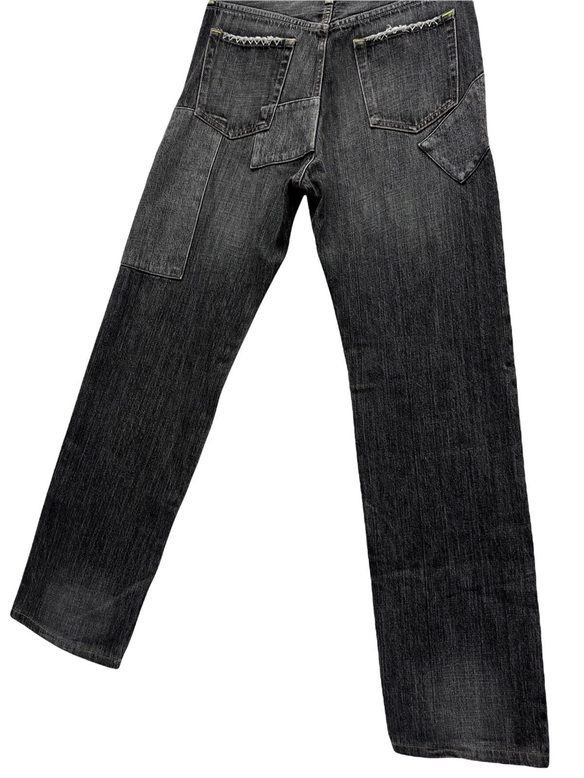 Japanese Brand FYE🔥Vtg y2k Black Patchwork Denim Inspired By Undercover Size US 30 / EU 46 - 9 Thumbnail