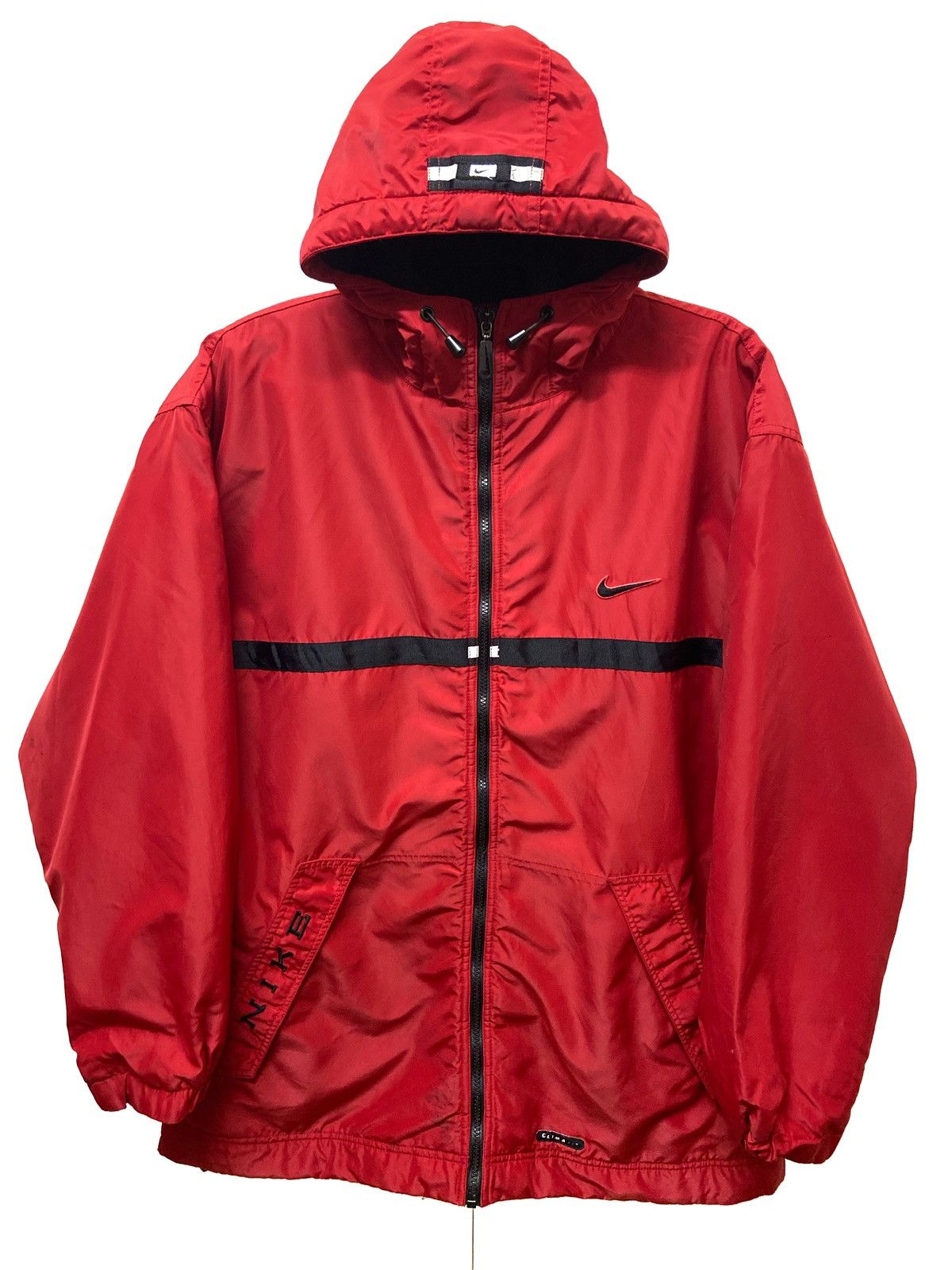 Nike × Vintage 90's NIKE BIG LOGO EMBROIDERY SPELLOUT JACKET WITH HOODIES Size US L / EU 52-54 / 3 - 2 Thumbnail