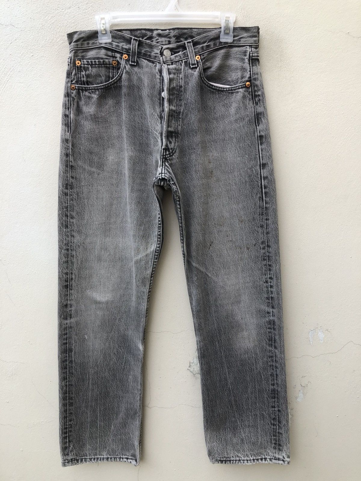 Levi's Vintage 90s Levi’s 501 Jeans Distressed Faded Black Denim Size US 32 / EU 48 - 6 Thumbnail