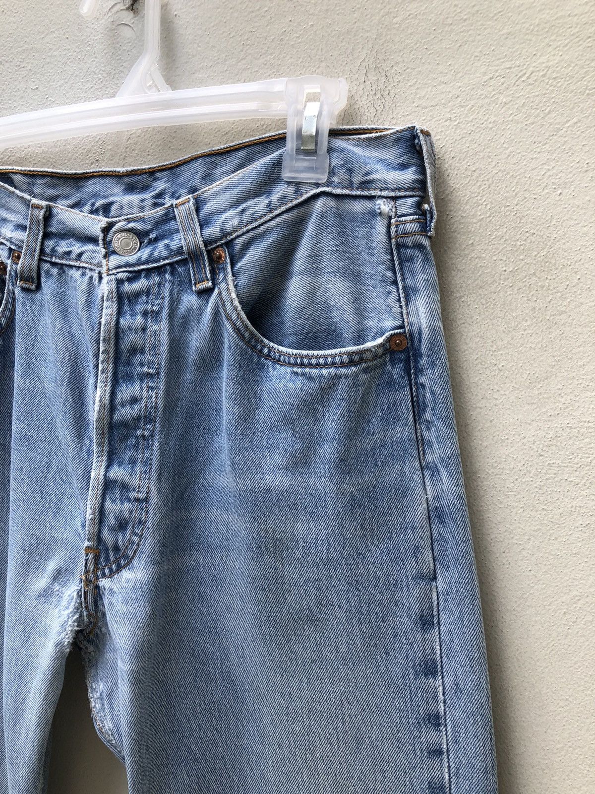 Levi's 90s Levi’s 501 Jeans Usa Distressed Denim Release Hem Size US 31 - 4 Thumbnail