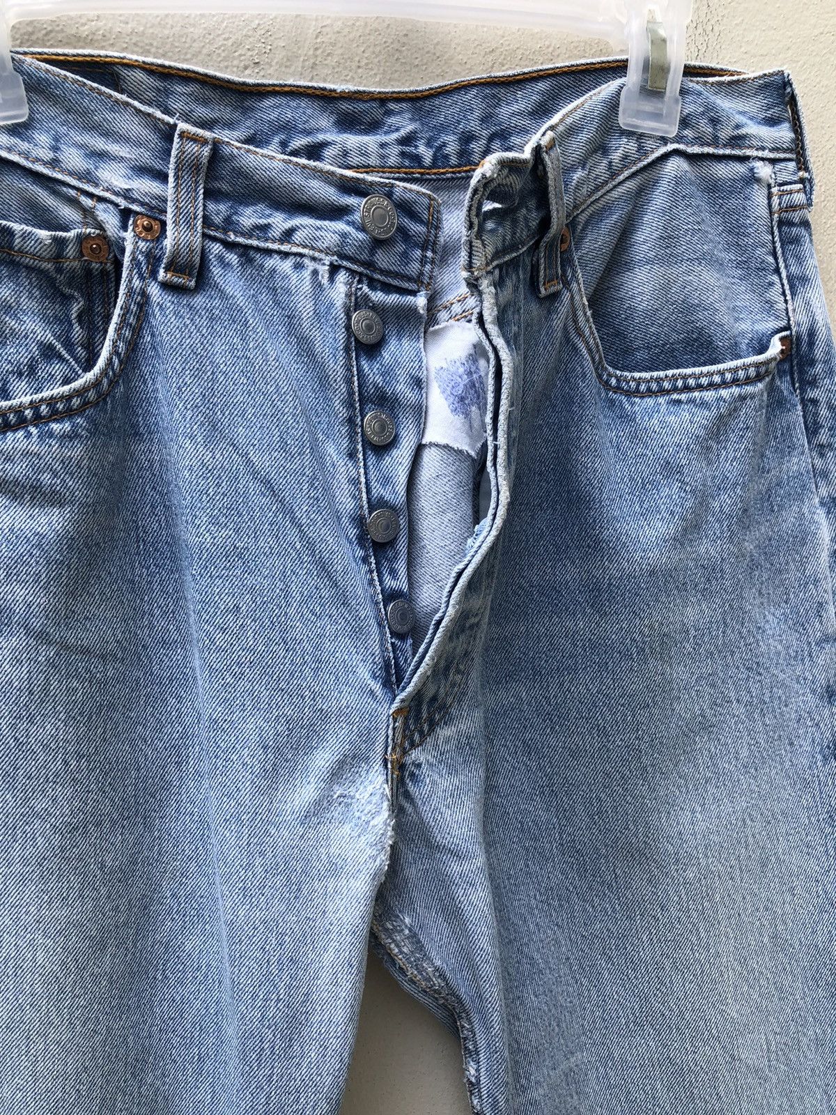 Levi's 90s Levi’s 501 Jeans Usa Distressed Denim Release Hem Size US 31 - 6 Thumbnail