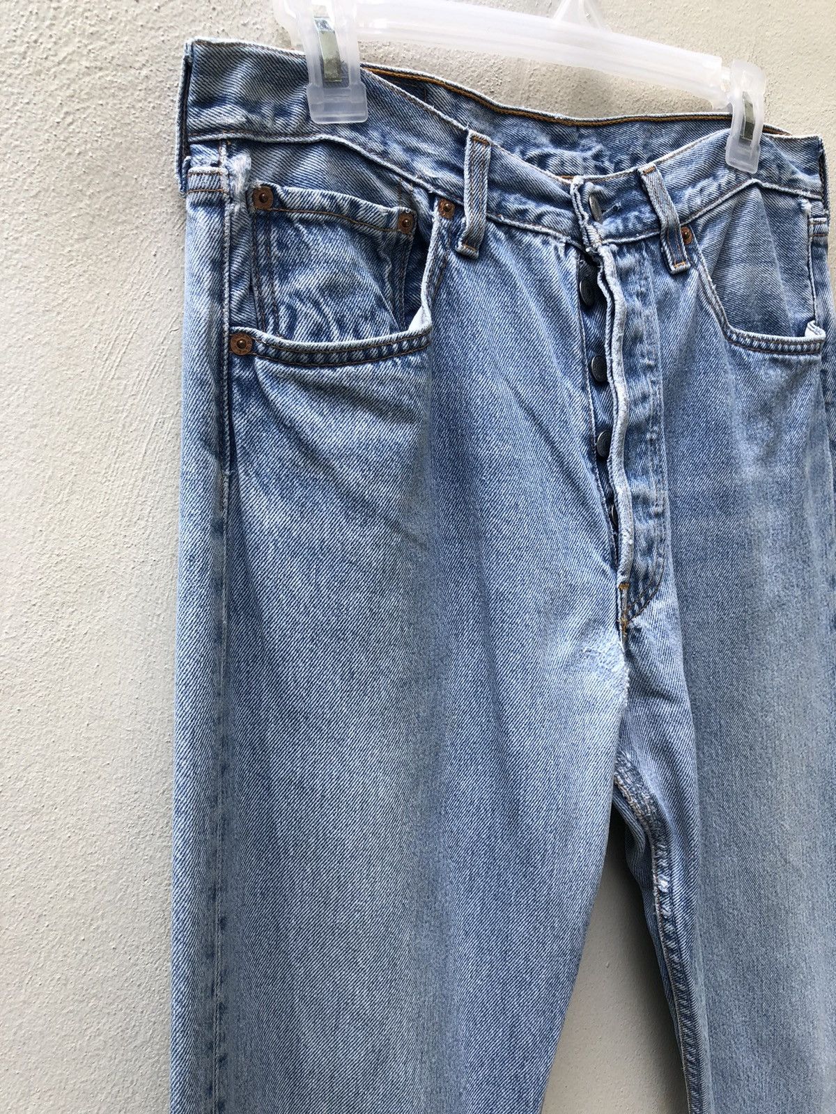 Levi's 90s Levi’s 501 Jeans Usa Distressed Denim Release Hem Size US 31 - 3 Thumbnail