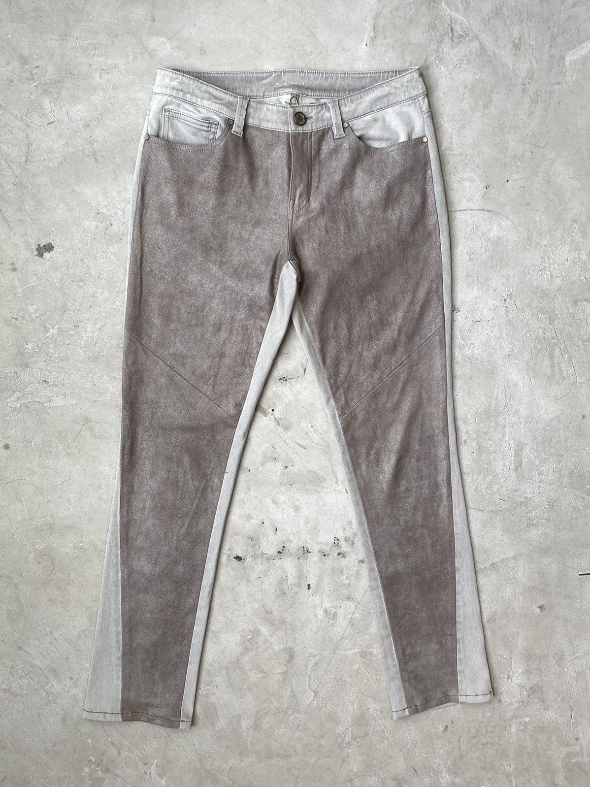 image of Elie Tahari Leather Hybrid Pants in Grey, Men's (Size 30)