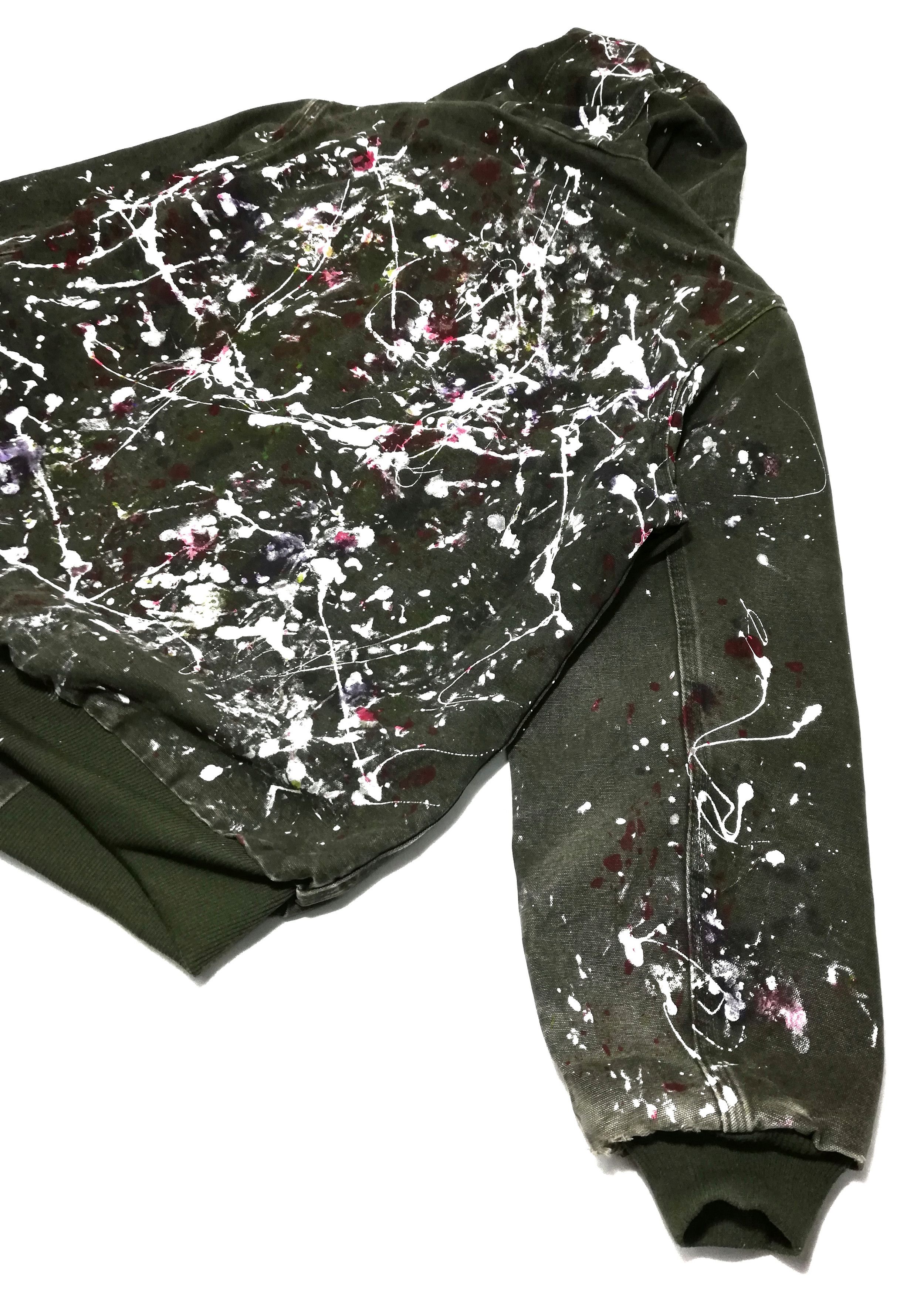 Carhartt × Carhartt Wip 🔥Customize Carhartt Paint Splatter Distressed Hoodie Jacke Size US M / EU 48-50 / 2 - 18 Thumbnail
