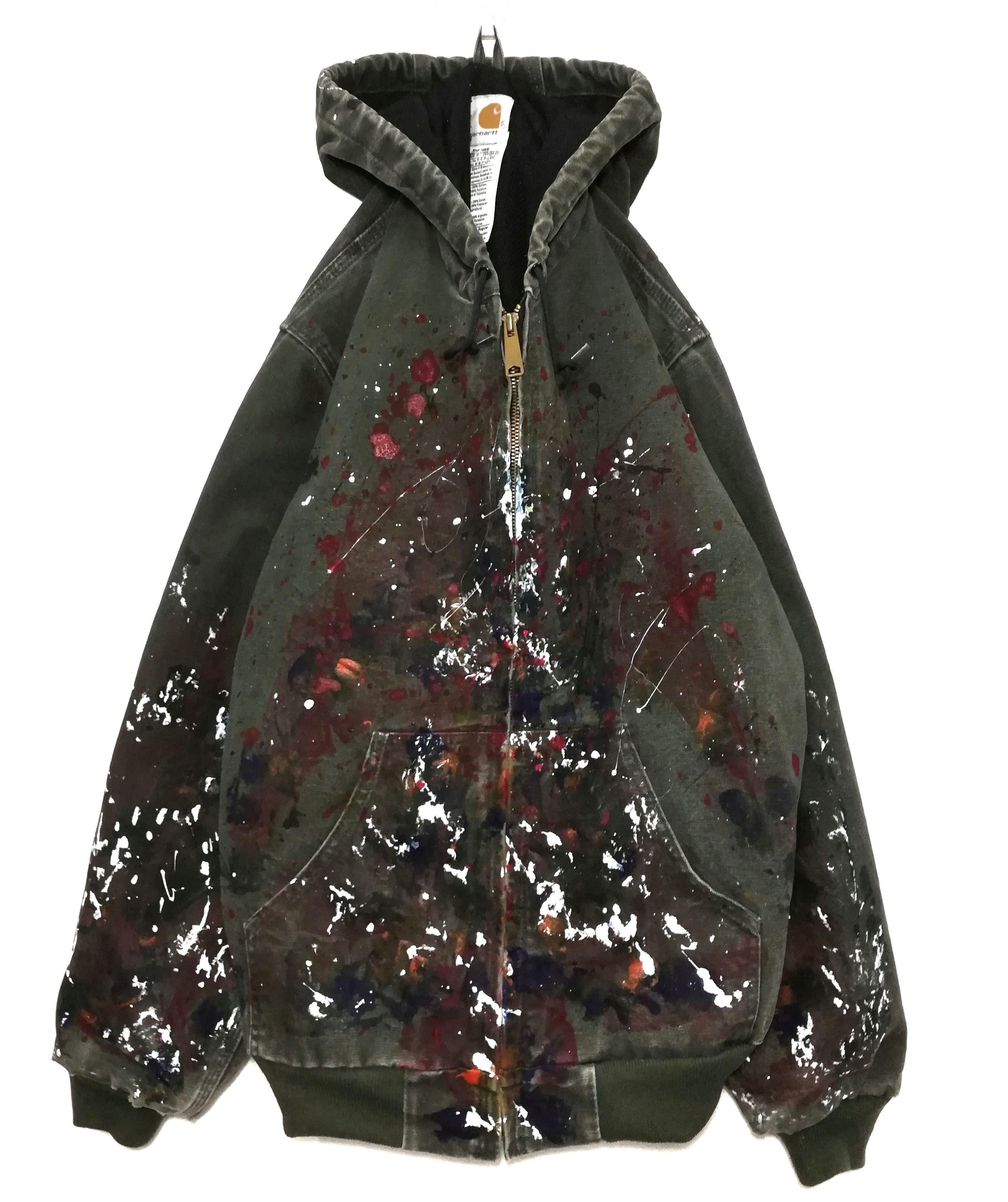 Carhartt × Carhartt Wip 🔥Customize Carhartt Paint Splatter Distressed Hoodie Jacke Size US M / EU 48-50 / 2 - 1 Thumbnail