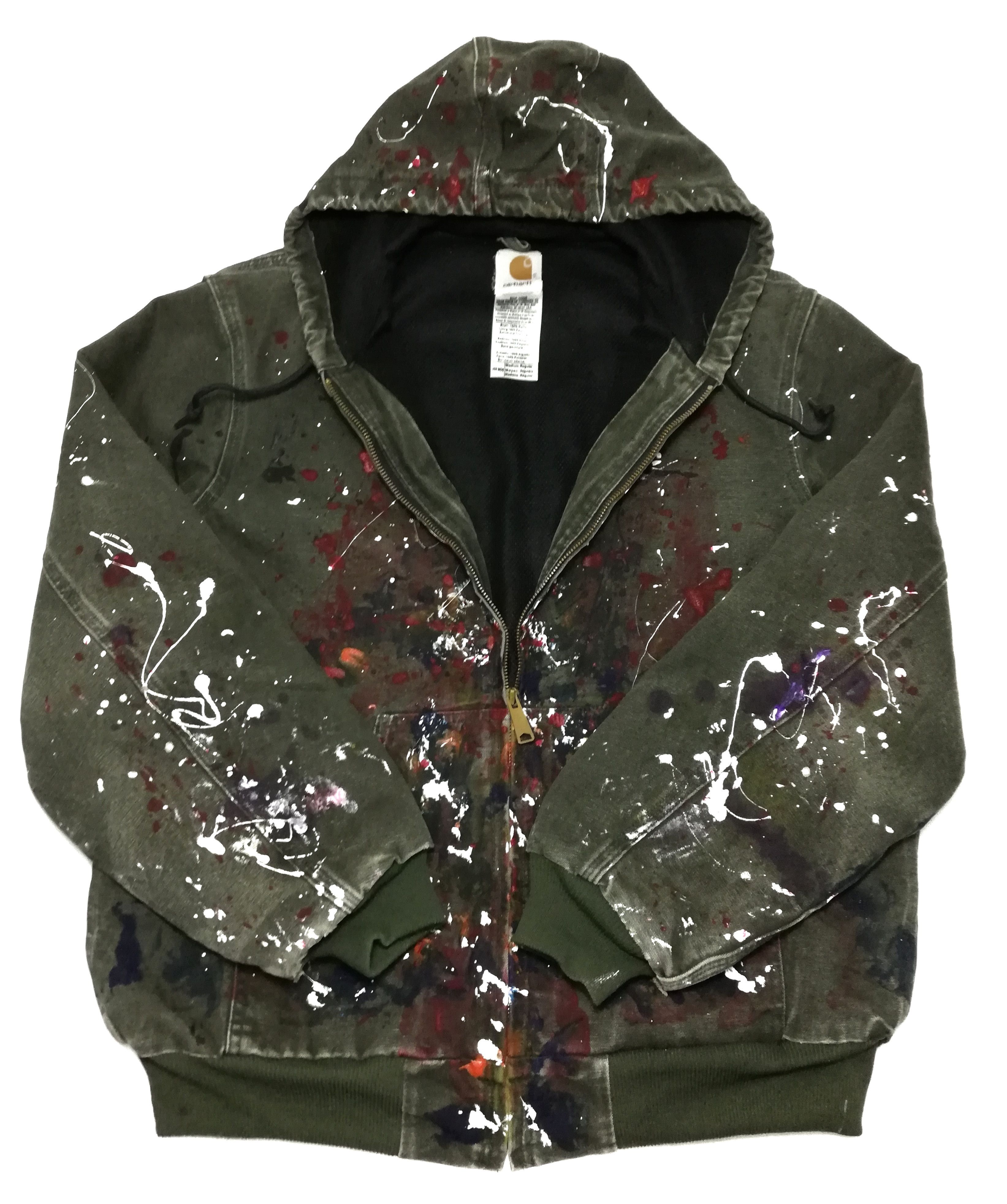 Carhartt × Carhartt Wip 🔥Customize Carhartt Paint Splatter Distressed Hoodie Jacke Size US M / EU 48-50 / 2 - 3 Thumbnail