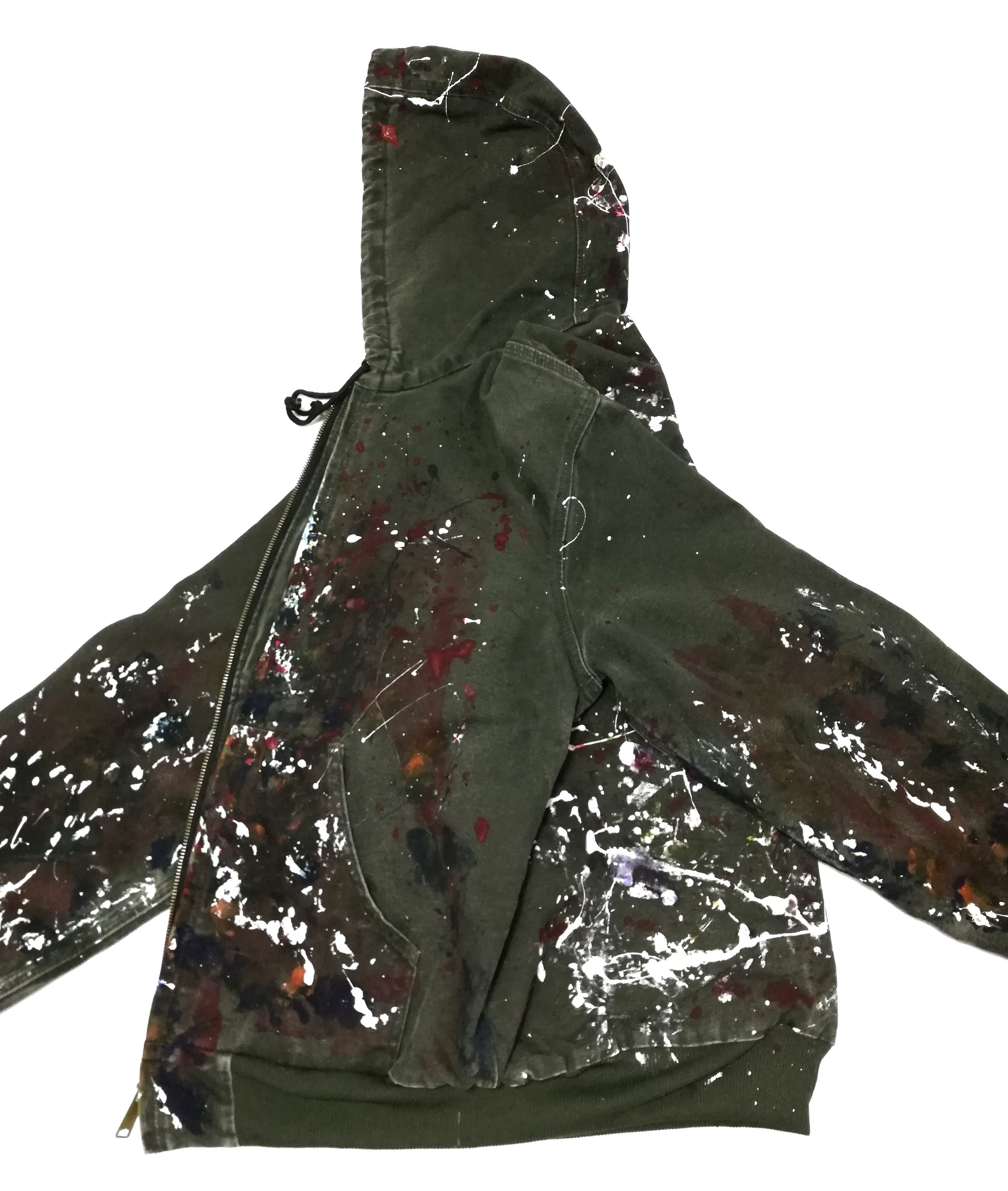 Carhartt × Carhartt Wip 🔥Customize Carhartt Paint Splatter Distressed Hoodie Jacke Size US M / EU 48-50 / 2 - 14 Thumbnail