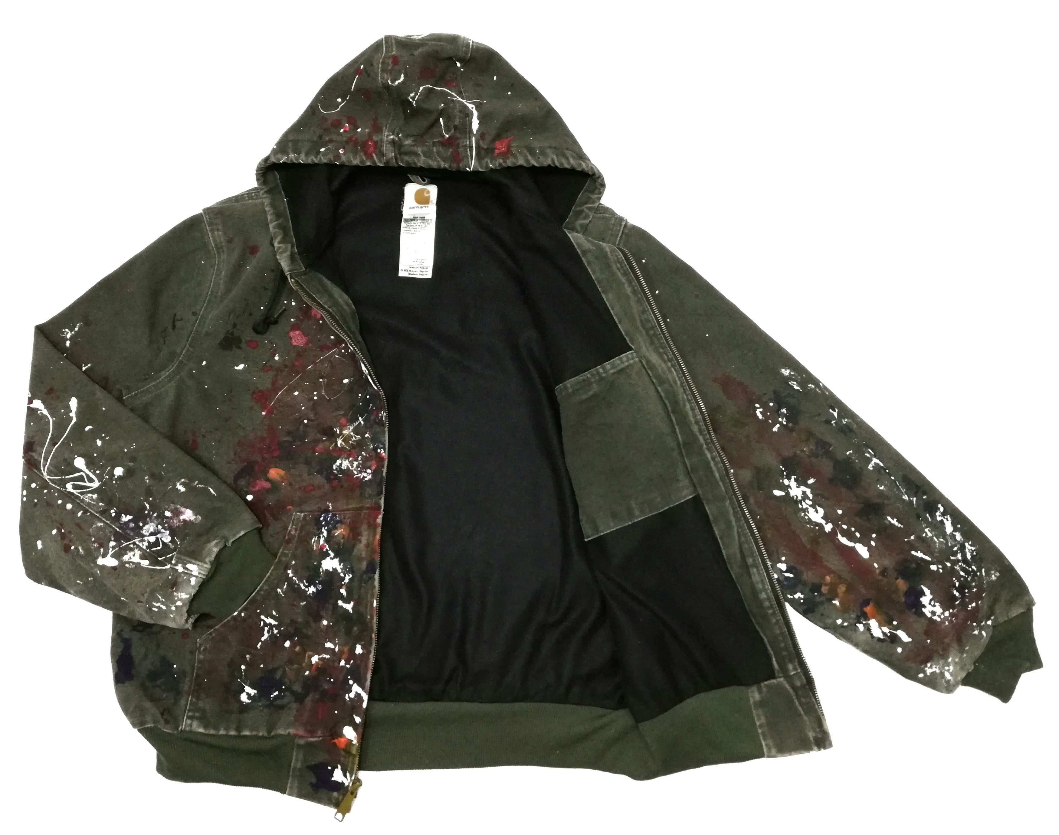 Carhartt × Carhartt Wip 🔥Customize Carhartt Paint Splatter Distressed Hoodie Jacke Size US M / EU 48-50 / 2 - 5 Thumbnail