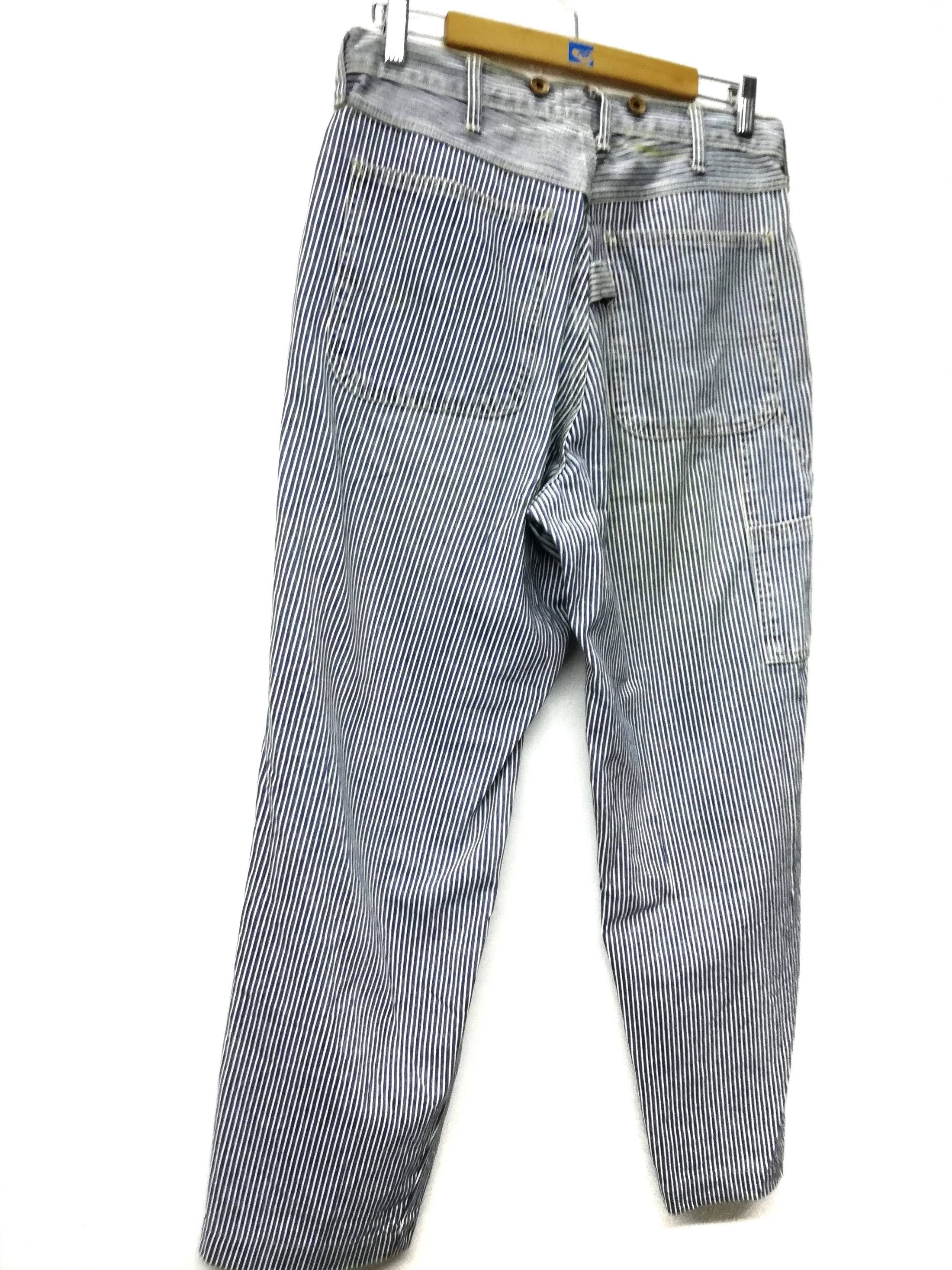 Japanese Brand × Vintage 🔥SUMMER SALE 🇯🇵 Blue Way Hickory Stripe Work Wear Pants Size US 31 - 11 Thumbnail