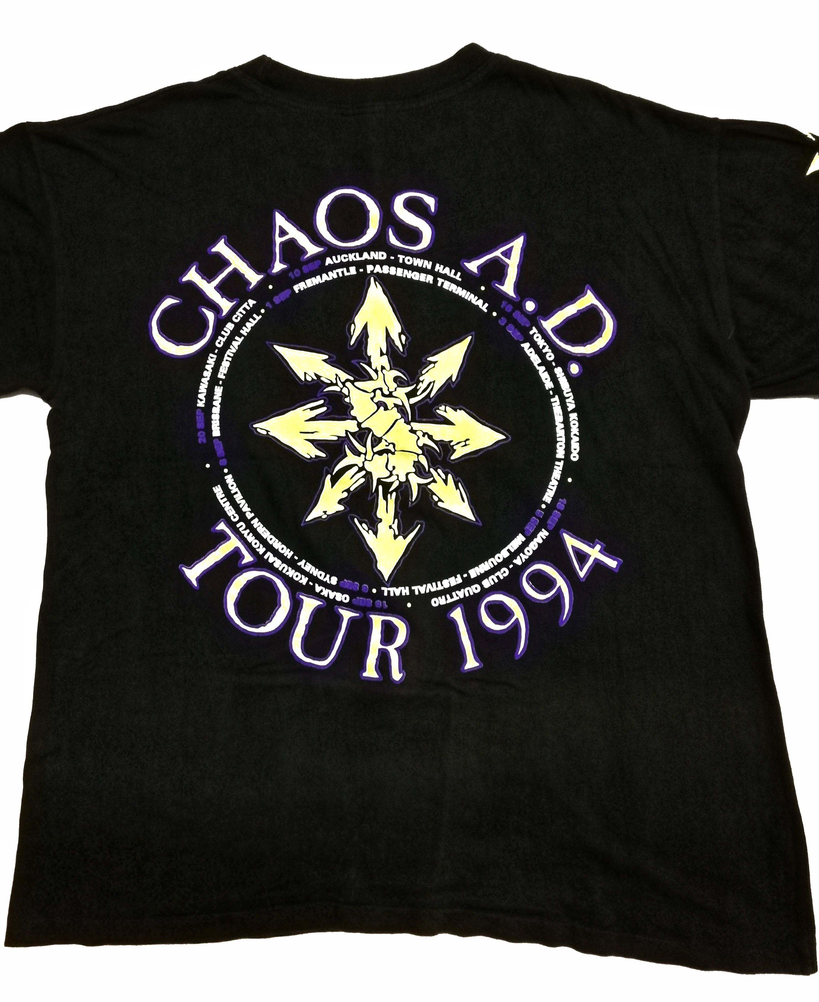 Band Tees 🔥HEAT 1993 - 1994 Band Tees Sepultura Chaos AD World Tour Size US L / EU 52-54 / 3 - 12 Thumbnail