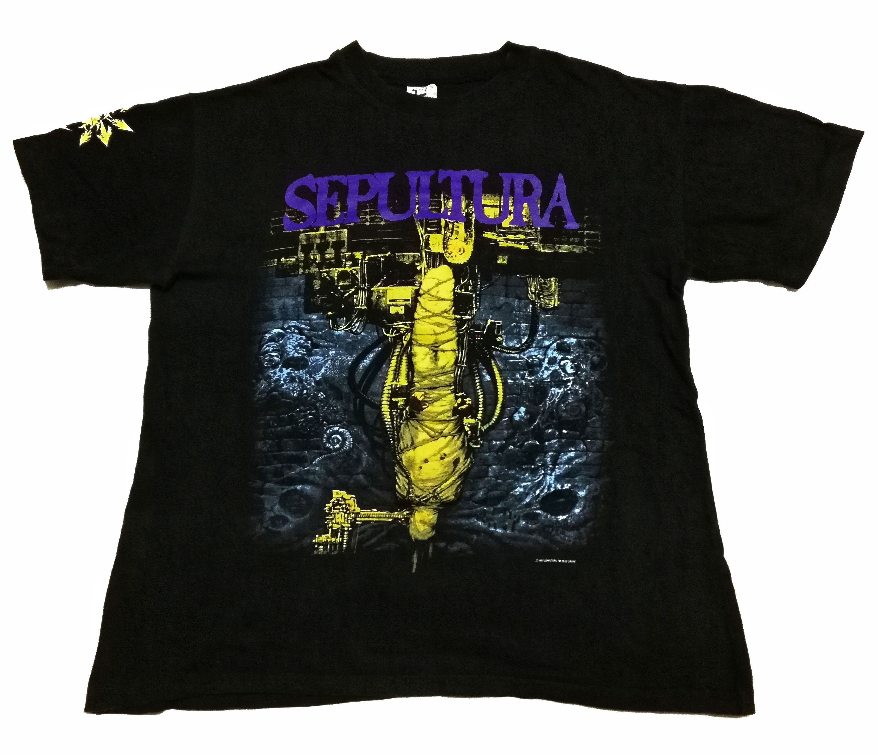 Band Tees 🔥HEAT 1993 - 1994 Band Tees Sepultura Chaos AD World Tour Size US L / EU 52-54 / 3 - 1 Thumbnail