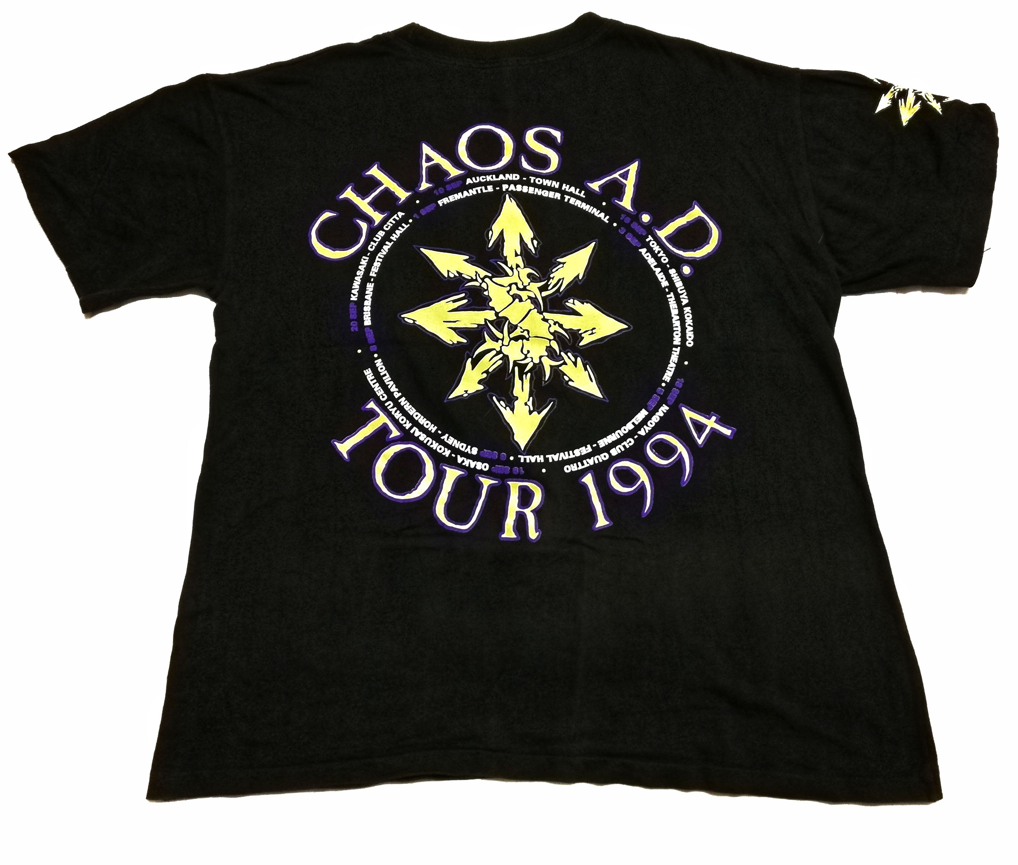 Band Tees 🔥HEAT 1993 - 1994 Band Tees Sepultura Chaos AD World Tour Size US L / EU 52-54 / 3 - 11 Thumbnail