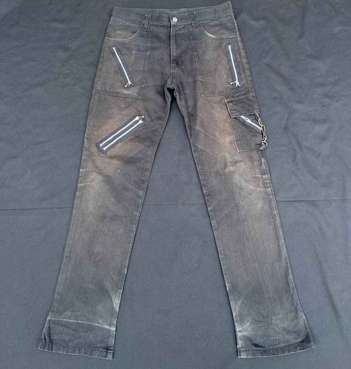 Seditionaries VTG Global Standard Japan Fade Black Trashed Bondage Trouser Size US 32 / EU 48 - 1 Thumbnail