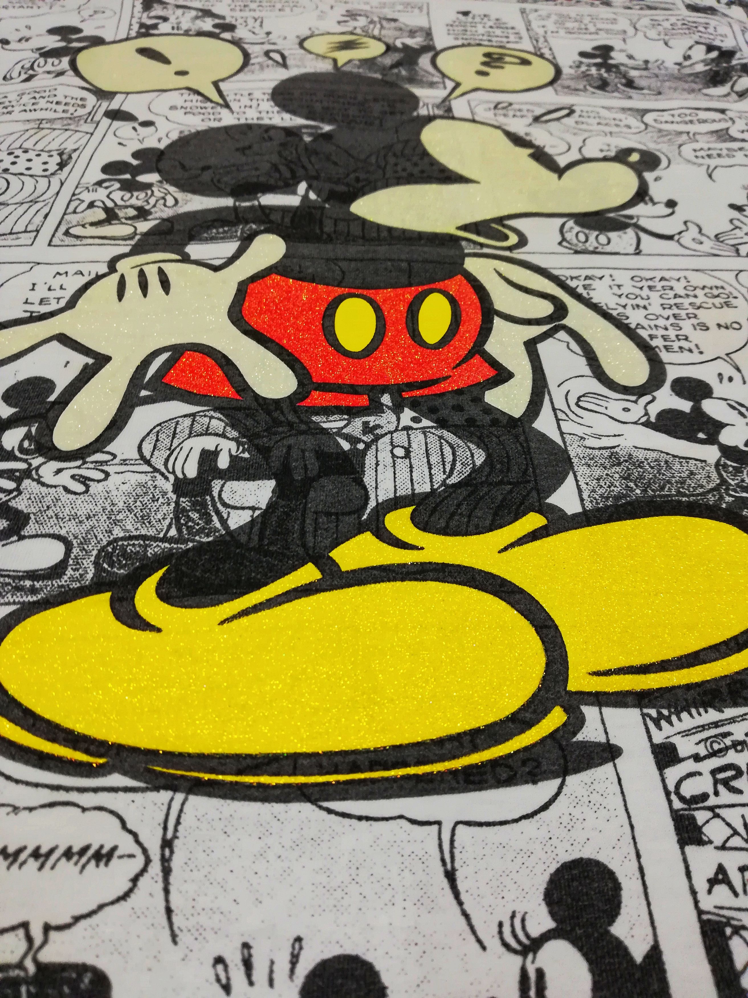 Velva Sheen × Vintage 🔥90's Mickey Mouse Full Print Newspaper All Over Print Tee Size US L / EU 52-54 / 3 - 7 Thumbnail