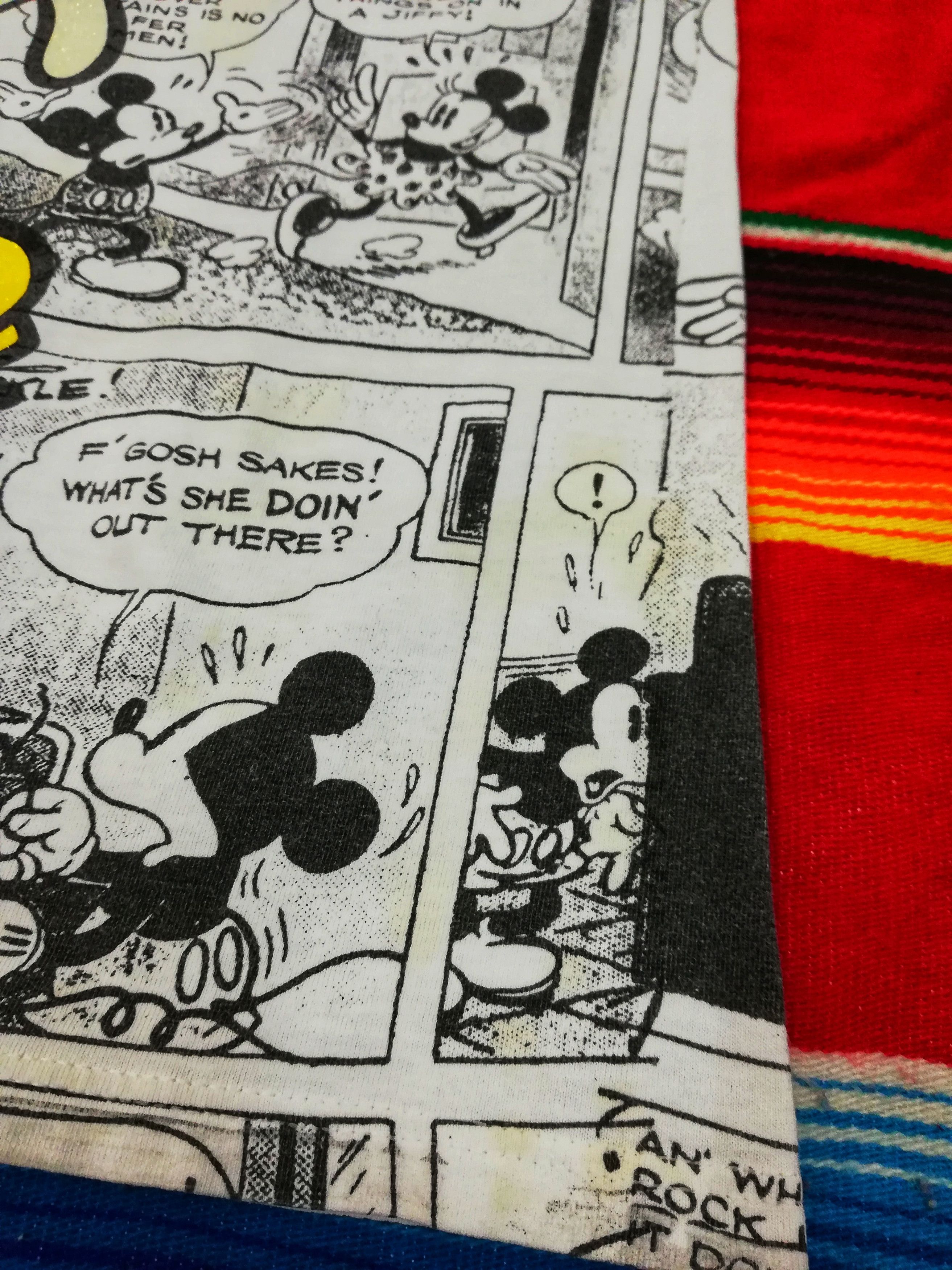 Velva Sheen × Vintage 🔥90's Mickey Mouse Full Print Newspaper All Over Print Tee Size US L / EU 52-54 / 3 - 10 Thumbnail
