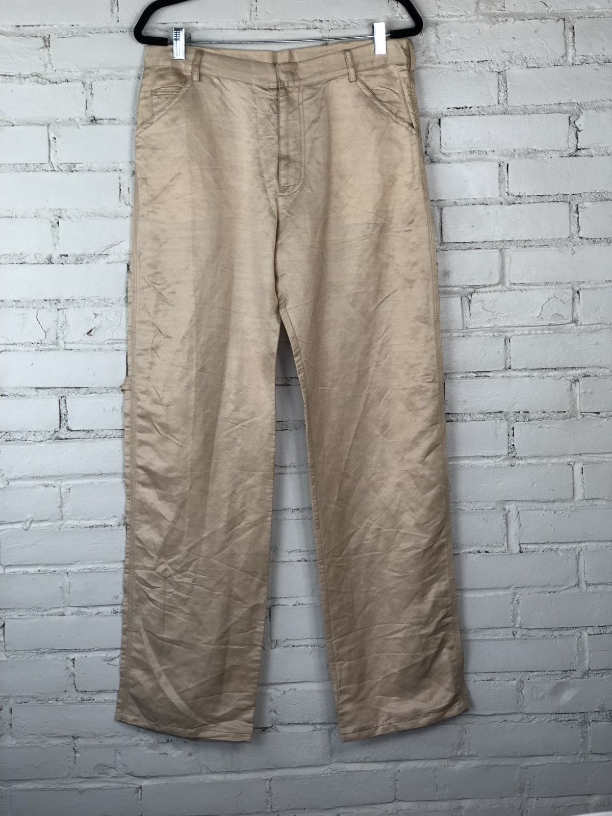 image of Costume National Silky Carpenter Trousers in Offwhite, Men's (Size 32)
