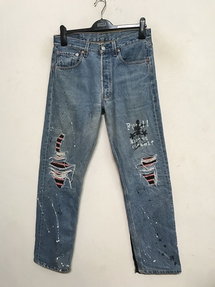 Levi's Vintage 90s Levi's 501 Jeans Usa REBUILD Painter Denim Size US 31 - 12 Thumbnail