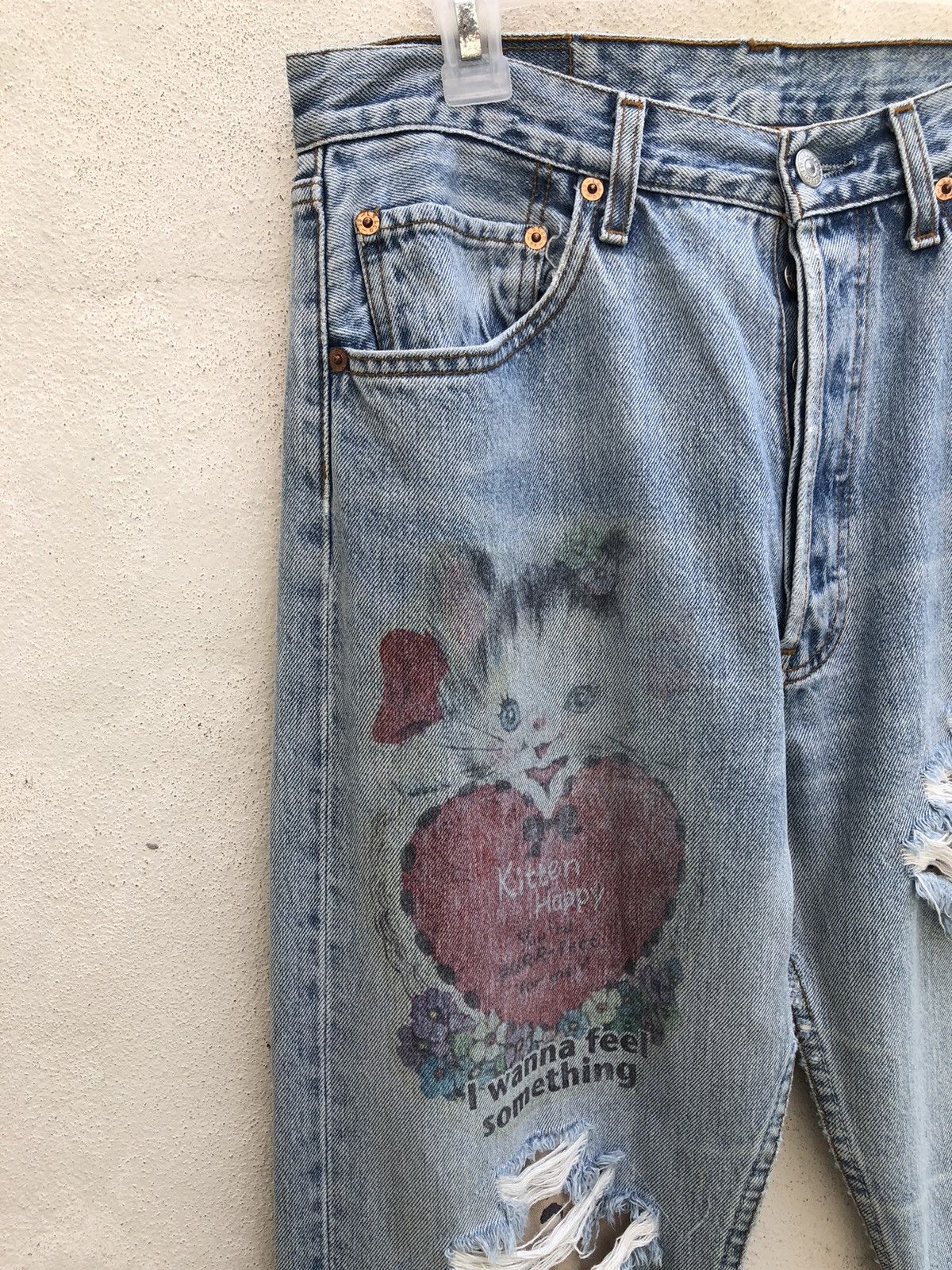 Levi's 90s Levi’s 501 Jeans Distressed Released Hem Denim Size US 31 - 3 Thumbnail