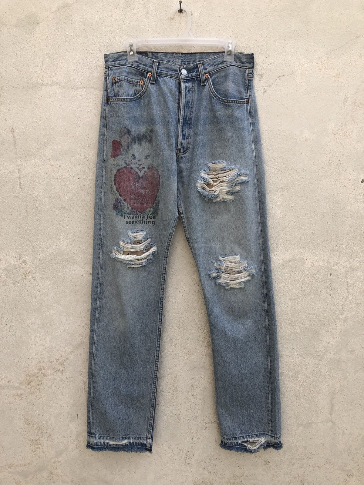 Levi's 90s Levi’s 501 Jeans Distressed Released Hem Denim Size US 31 - 1 Thumbnail